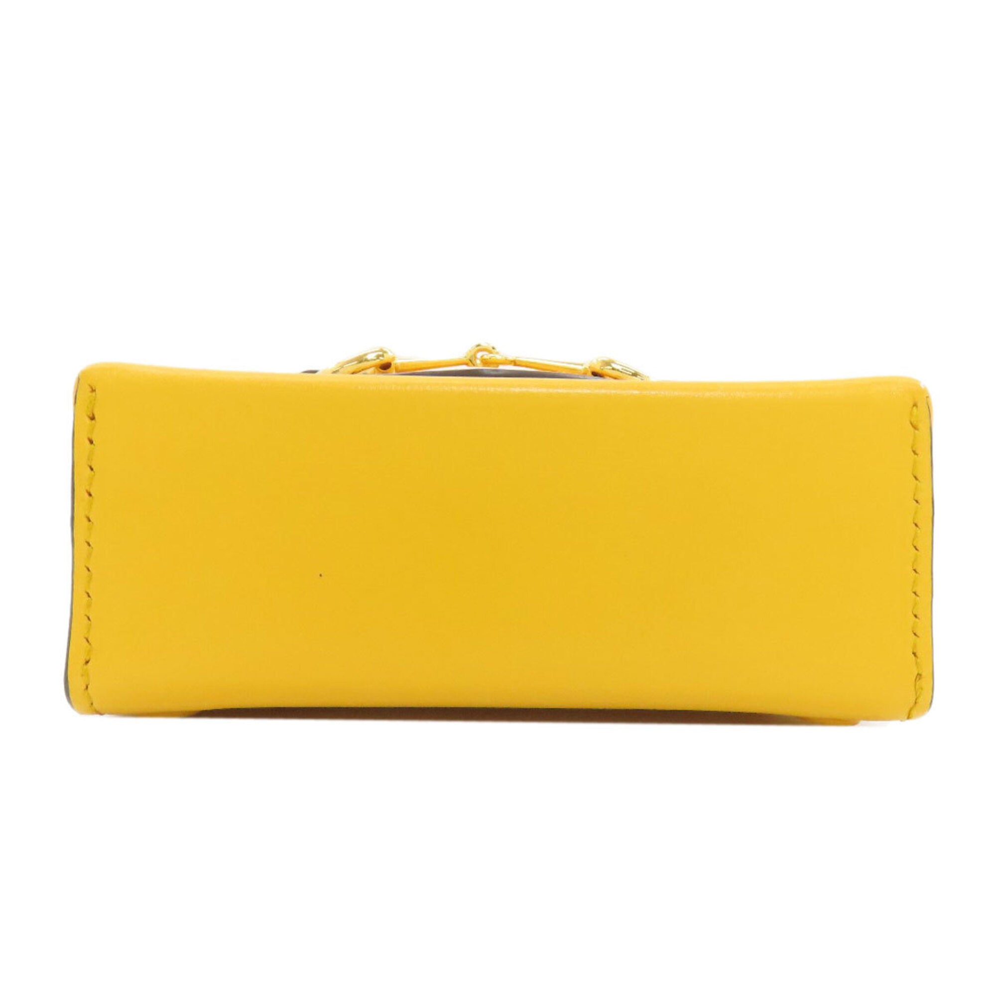 Gucci Horsebit Yellow Leather Shoulder Bag (Pre-Owned)