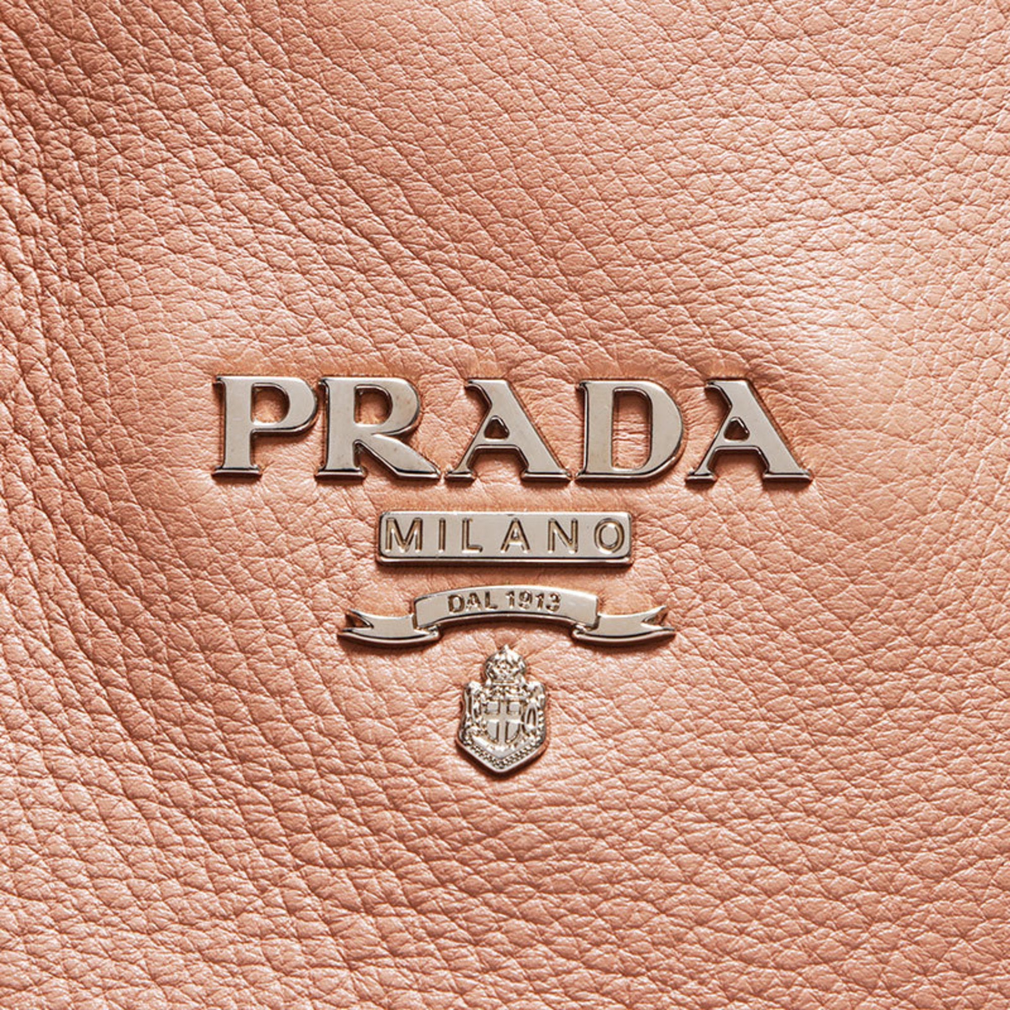 Prada Pink Leather Shoulder Bag (Pre-Owned)
