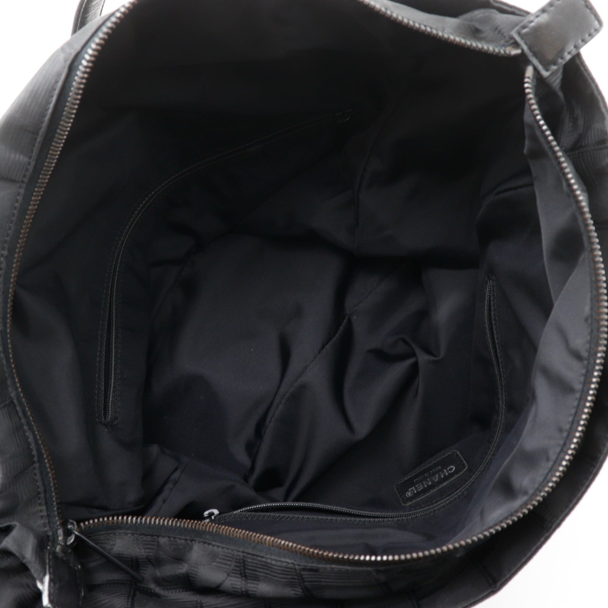 Chanel New Travel Line Black Nylon Canvas Tote Bag Weekend Bag (Pre-Owned)
