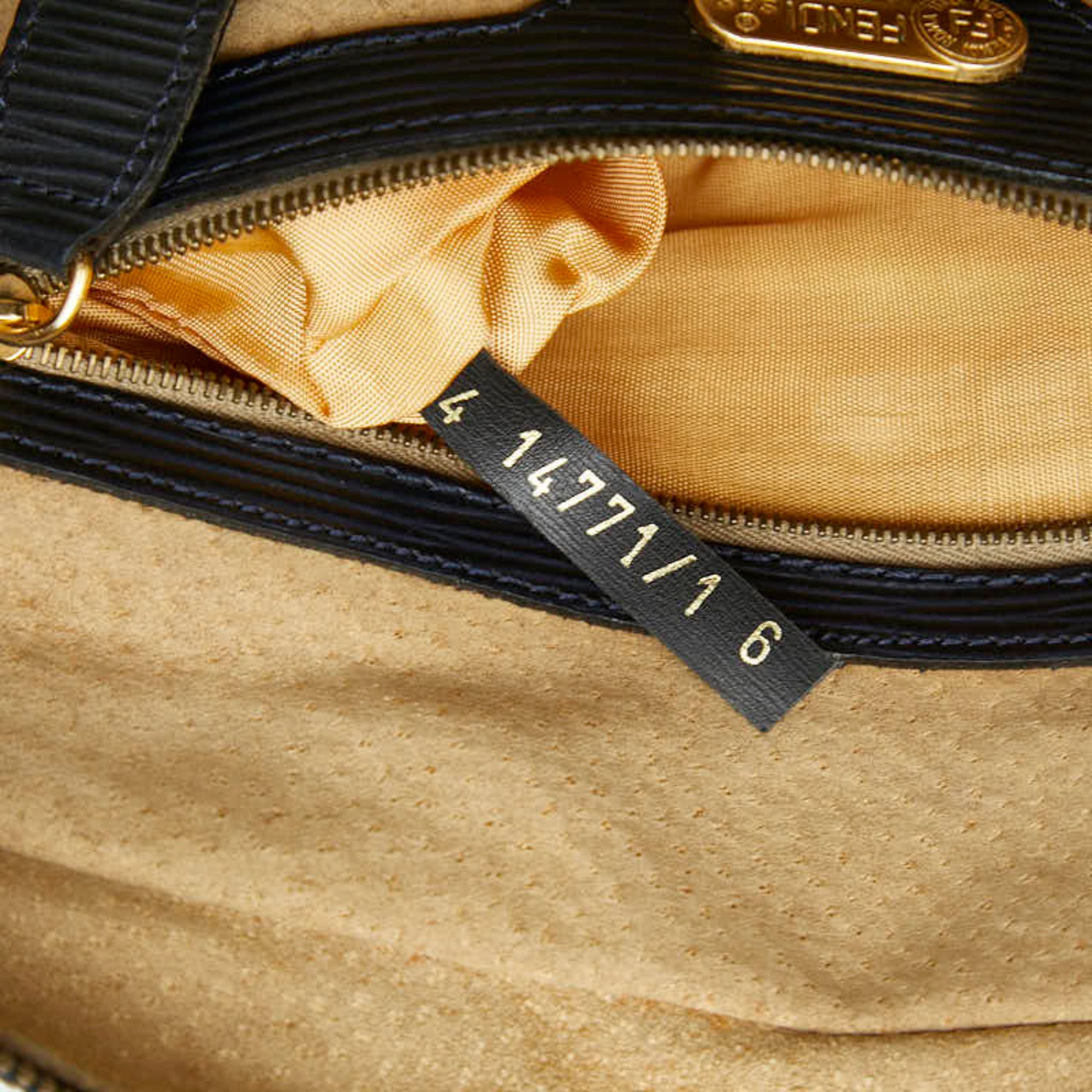 Fendi Green Khaki Navy Nylon Leather Handbag Shoulder Bag (Pre-Owned)
