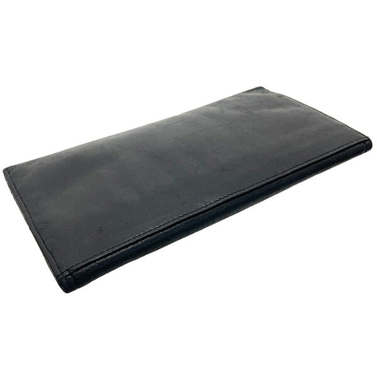 Christian Dior Black Leather Long Wallet (Tri-Fold) (Pre-Owned)