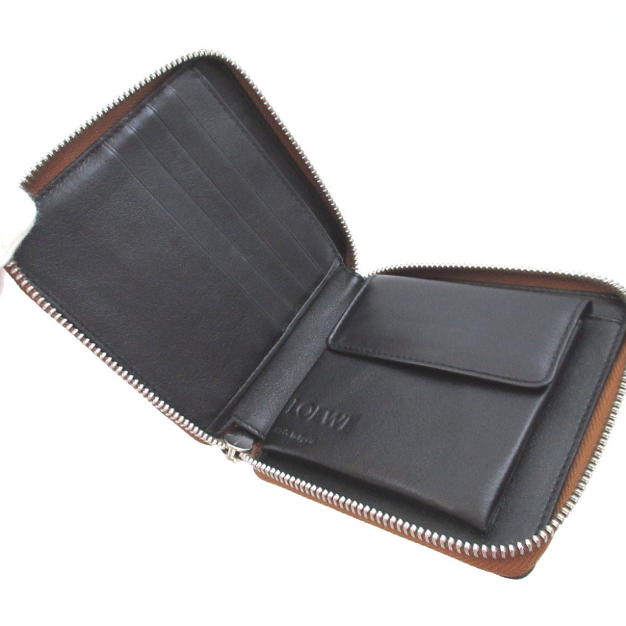 Loewe Brown Ivory Pink Leather Wallet (Tri-Fold) (Pre-Owned)