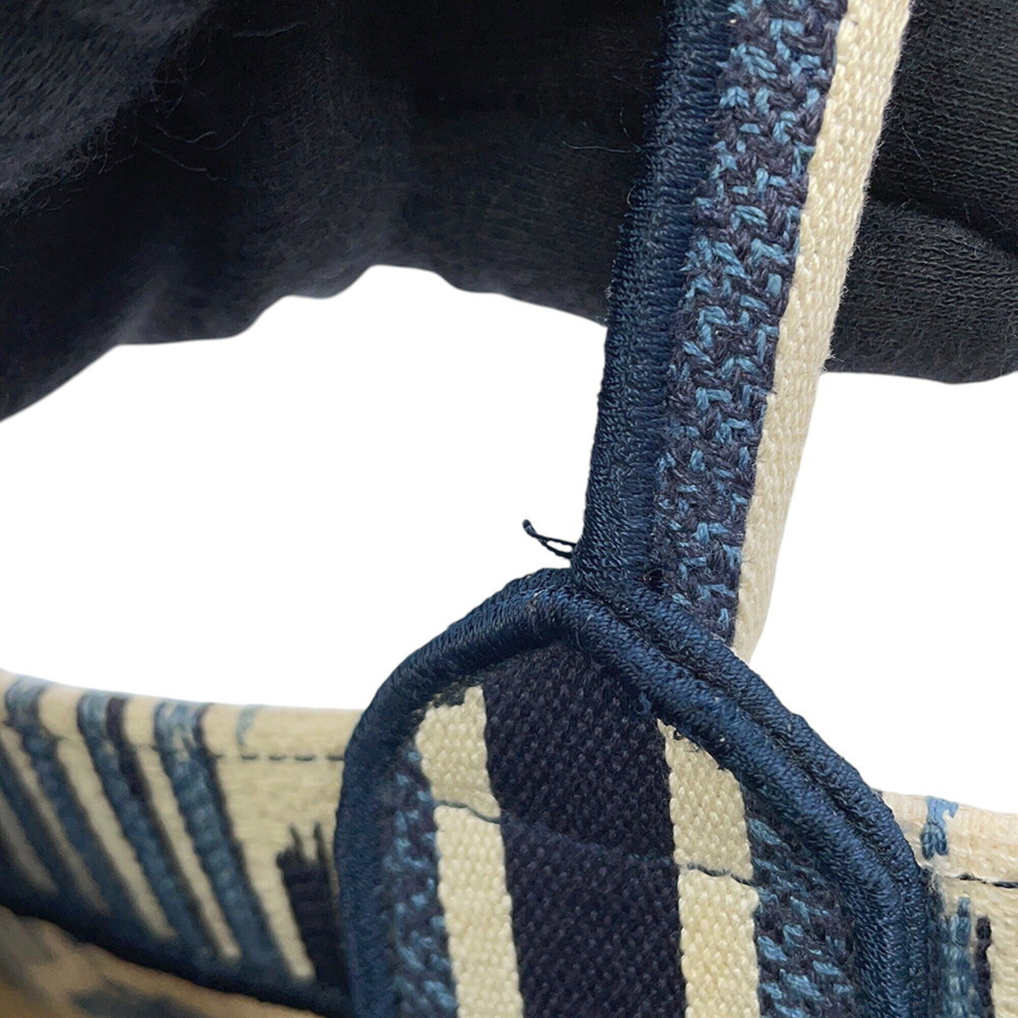 Christian Dior Blue White Canvas Tote Bag (Pre-Owned)