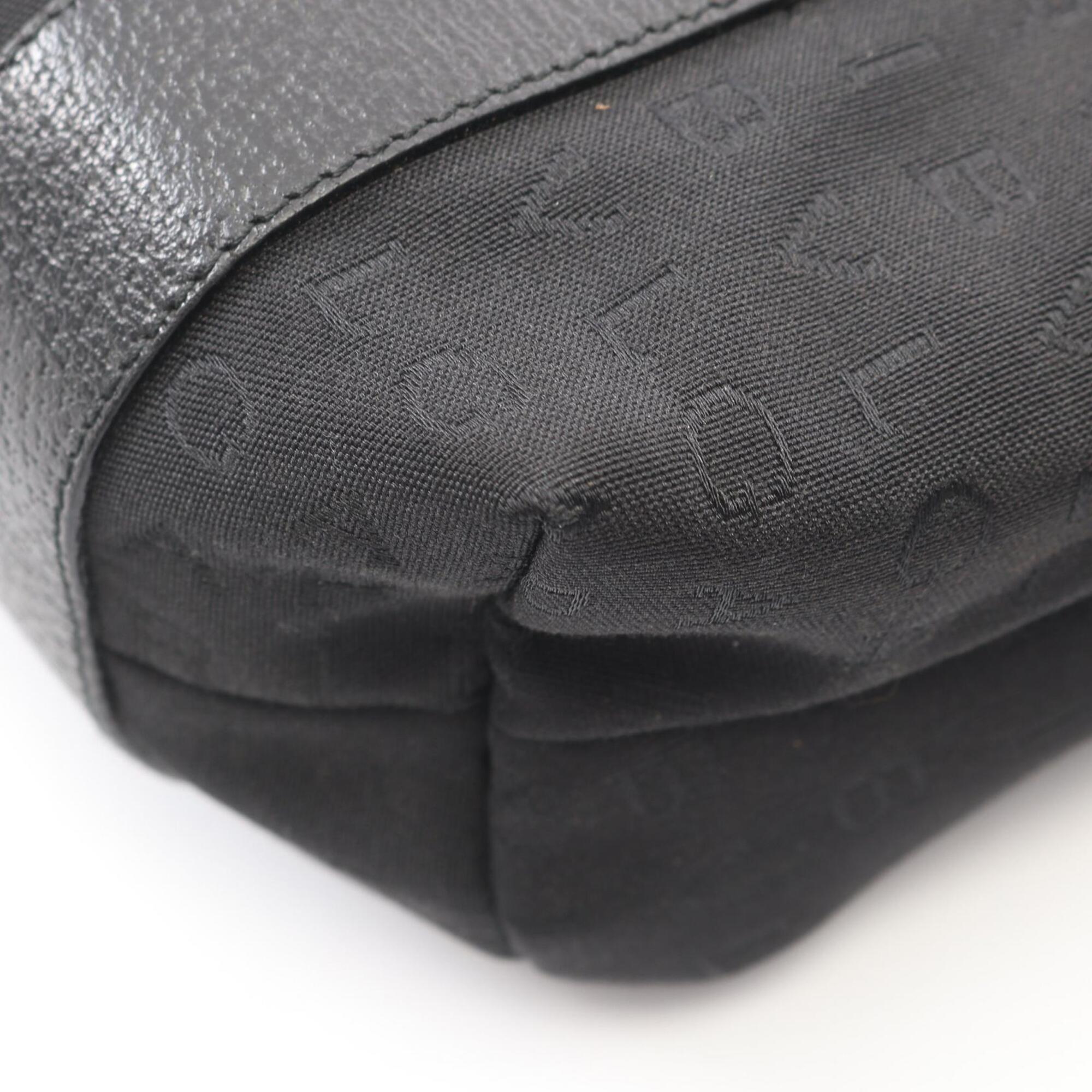 Bvlgari Black Canvas Leather Handbag Tote Bag (Pre-Owned)