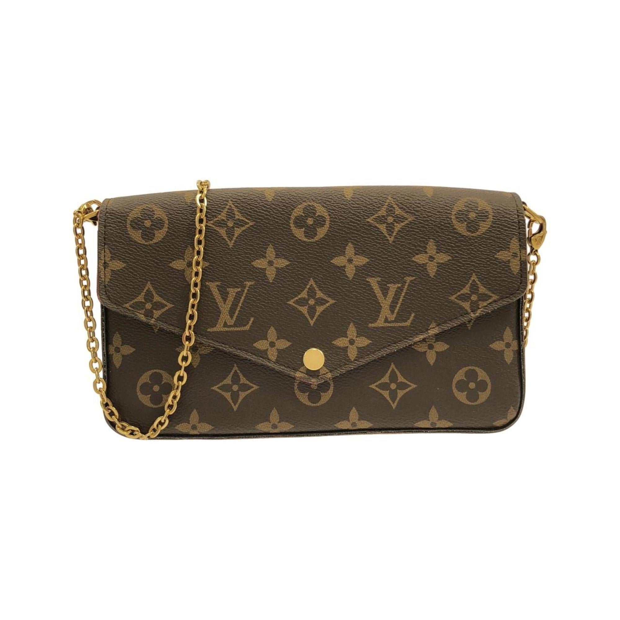 Louis Vuitton Monogram Marron Coated Canvas Pochette Shoulder Bag (Pre-Owned)