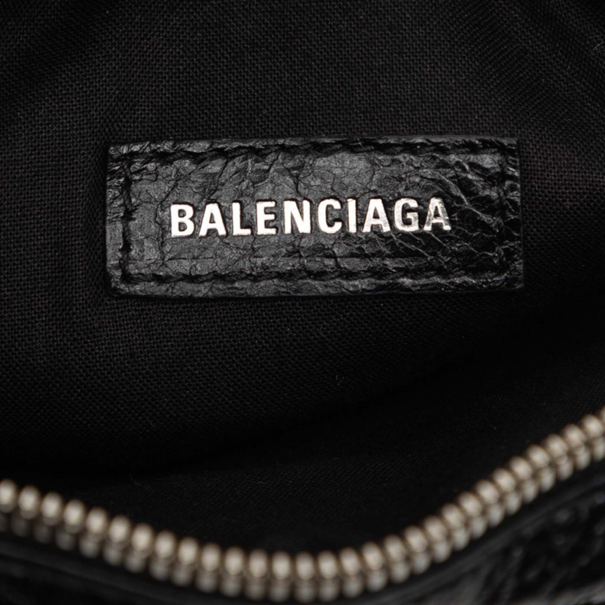 Balenciaga Black Leather Pouch Shoulder Bag (Pre-Owned)