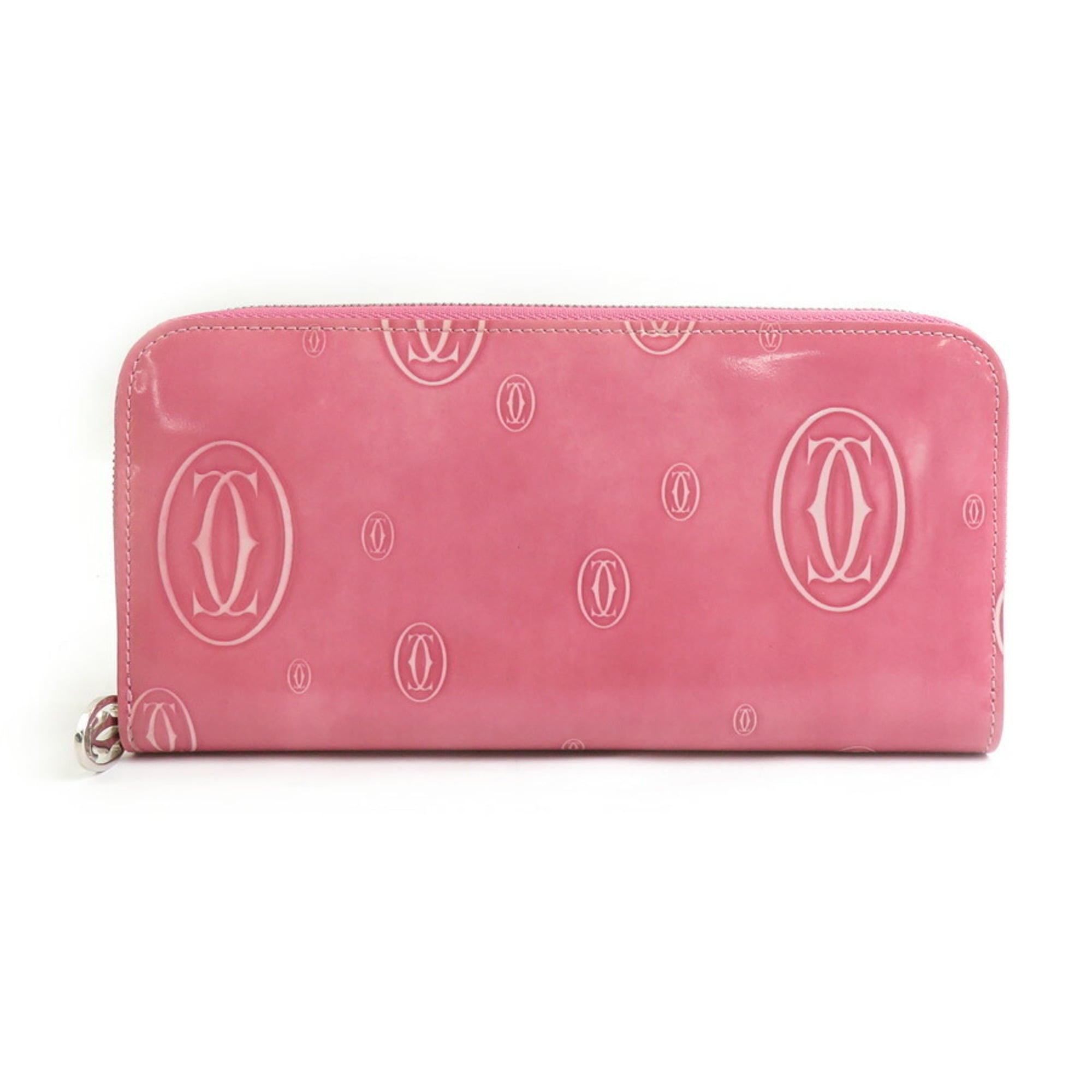 Cartier Pink Leather Long Wallet (Bi-Fold) (Pre-Owned)