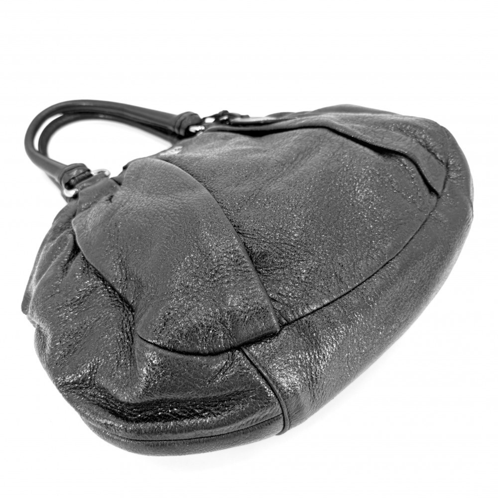 Prada Black Leather Handbag Tote Bag (Pre-Owned)