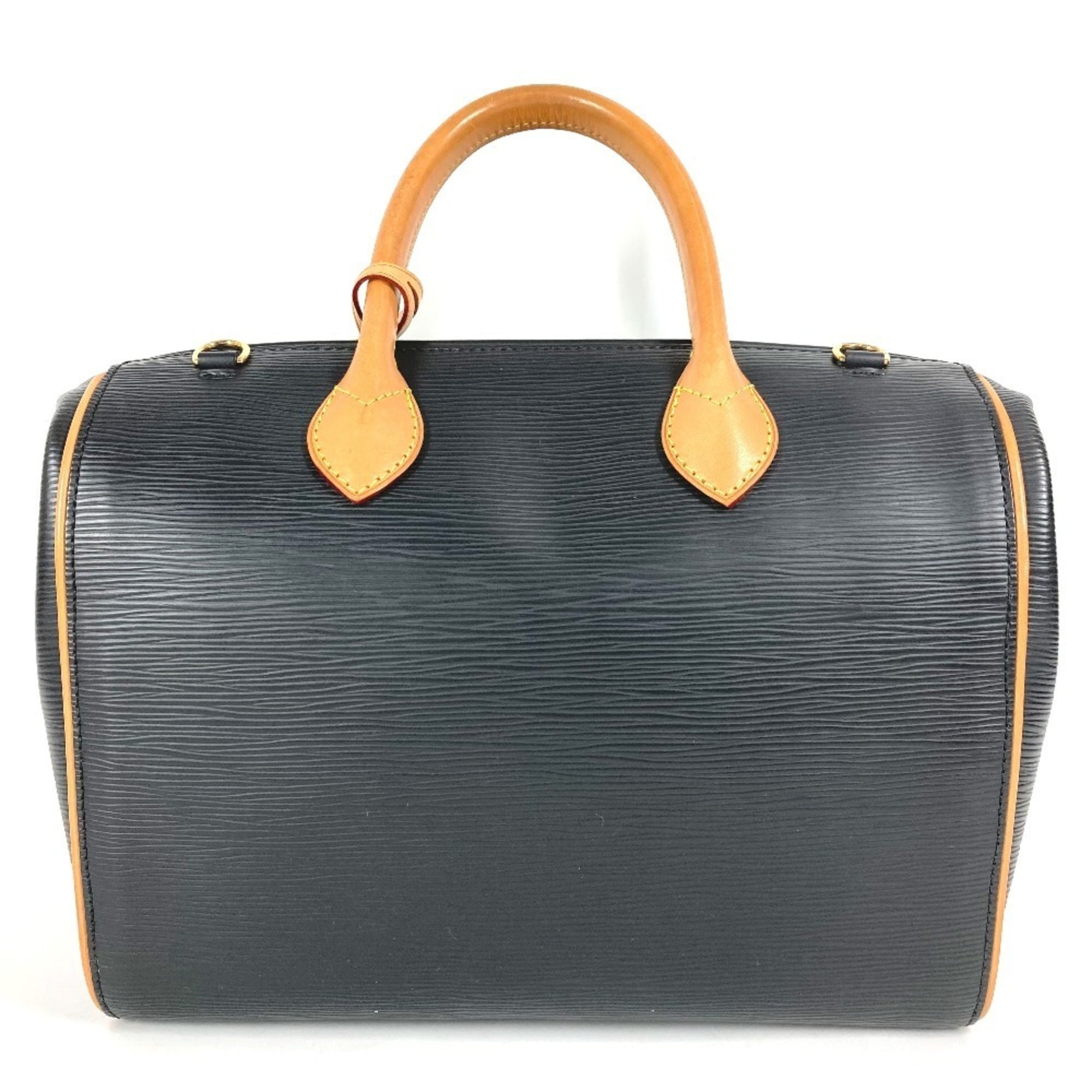 Louis Vuitton Black Noir Epi Leather Boston Bag Handbag Shoulder Bag (Pre-Owned)