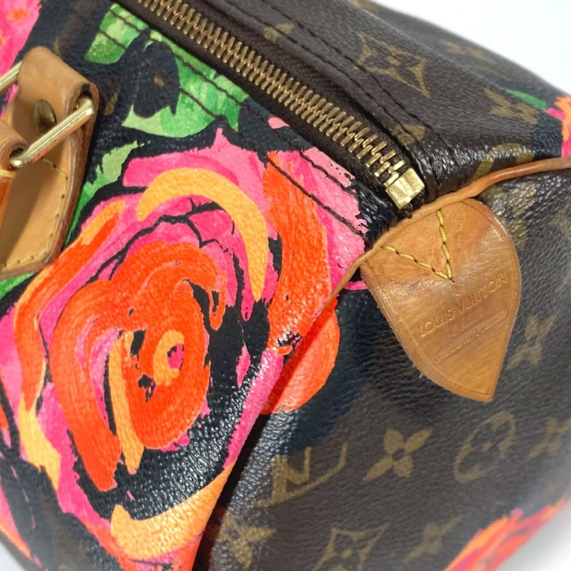 Louis Vuitton Brown Pink Canvas Boston Bag Handbag (Pre-Owned)
