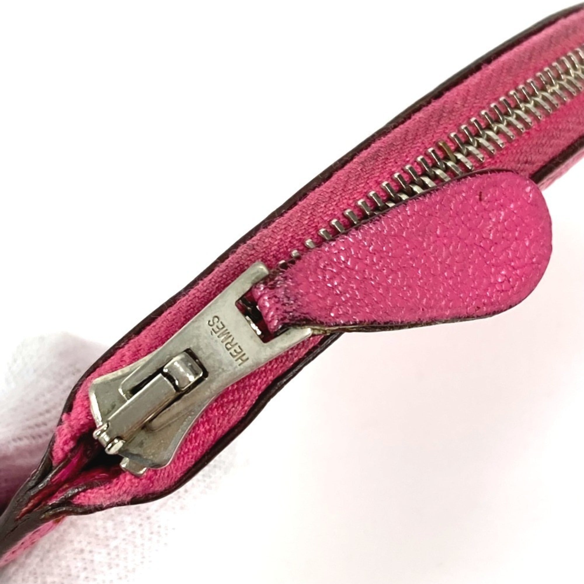 Hermes Pink Chevre Leather Coin Purse/Coin Case (Pre-Owned)