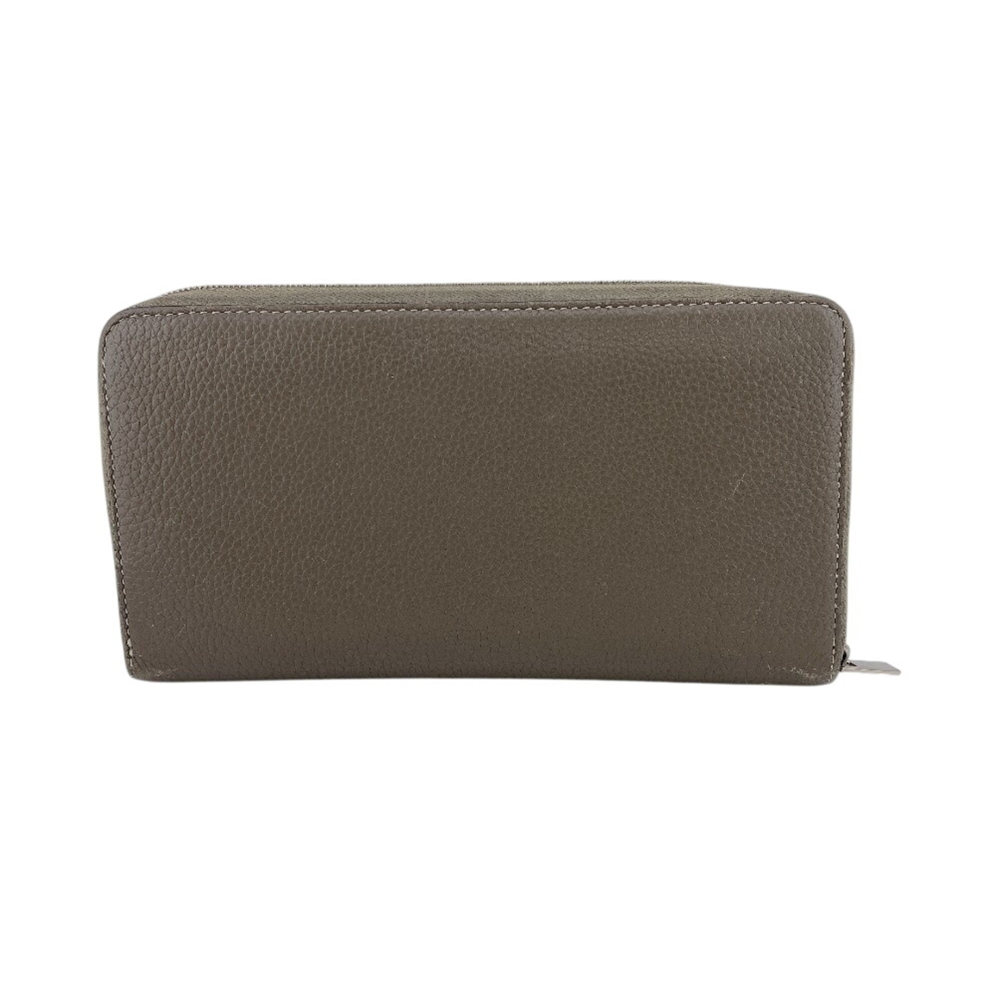 Celine Gray Yellow Leather Long Wallet (Bi-Fold) (Pre-Owned)