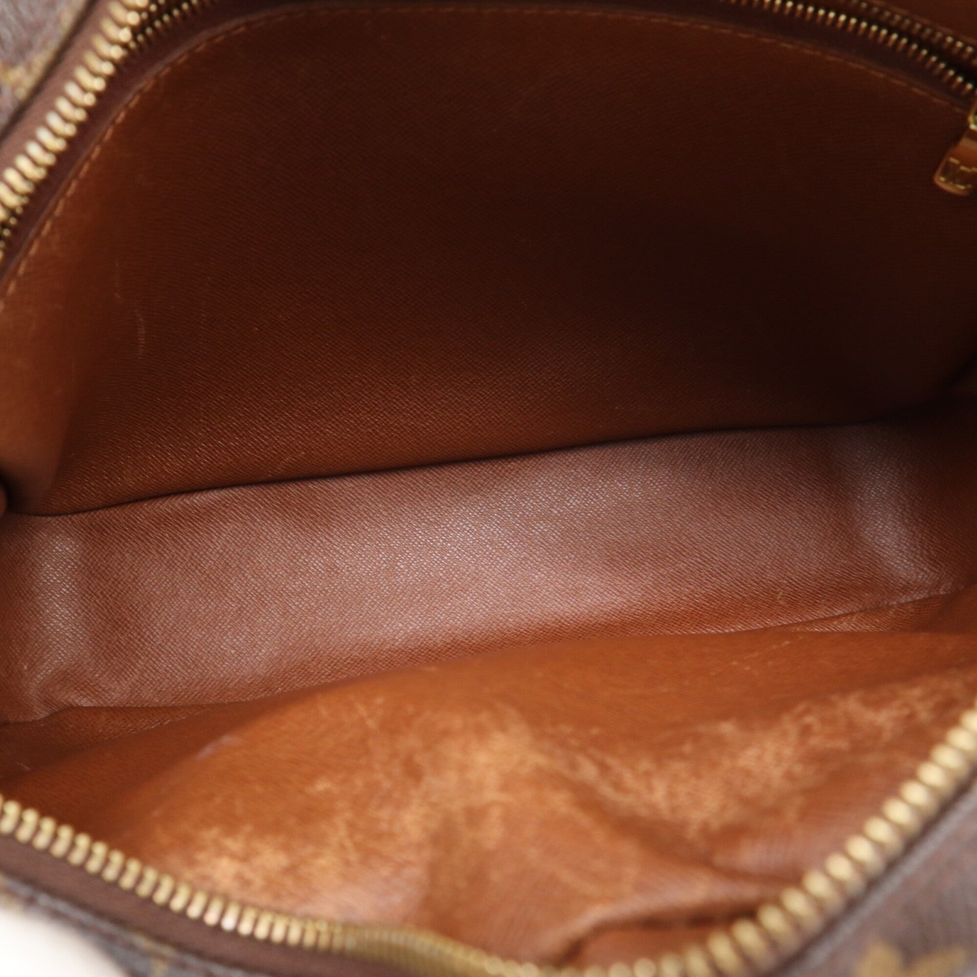 Louis Vuitton Beige Brown Monogram Coated Canvas Leather Shoulder Bag (Pre-Owned)