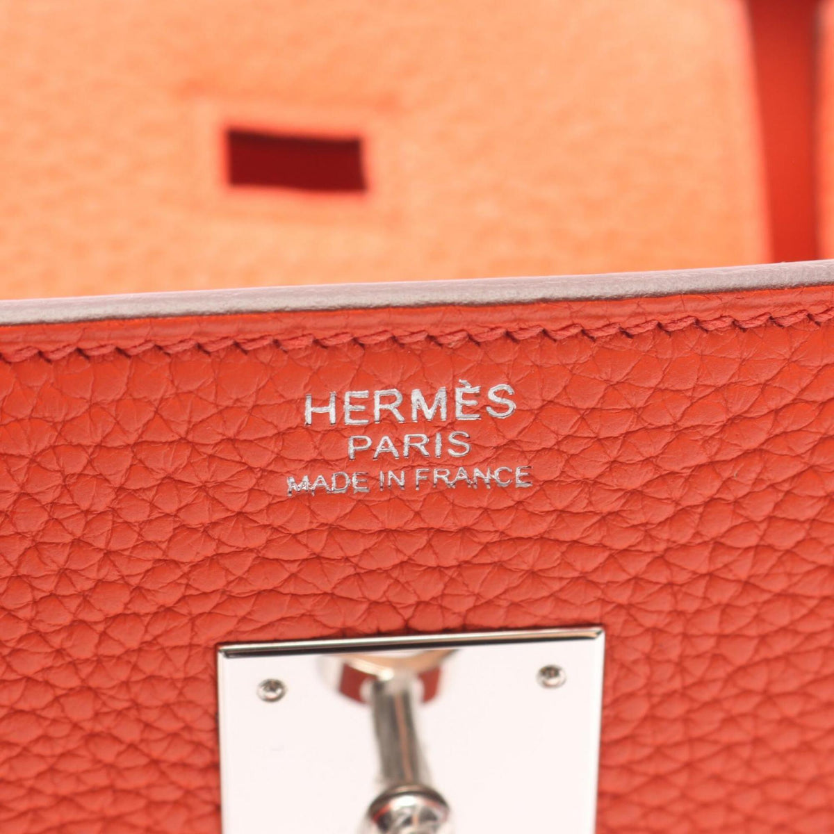 Hermes Orange Togo Leather Leather Handbag (Pre-Owned)