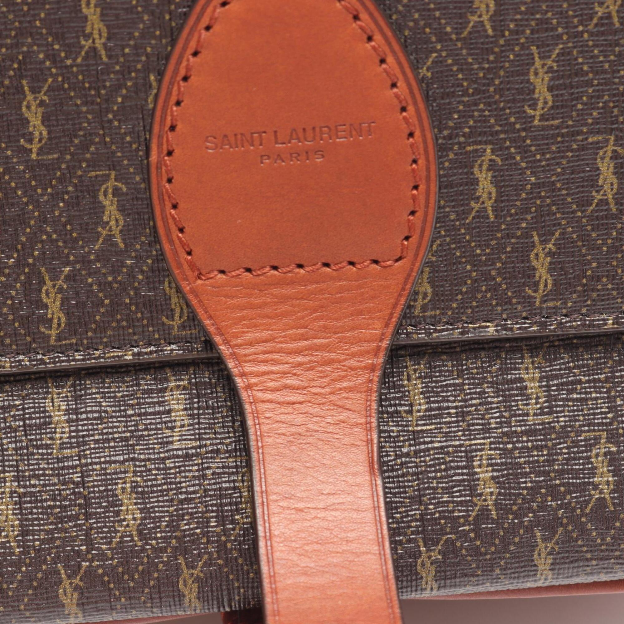 Saint Laurent Brown Khaki Pvc Leather Handbag Shoulder Bag (Pre-Owned)