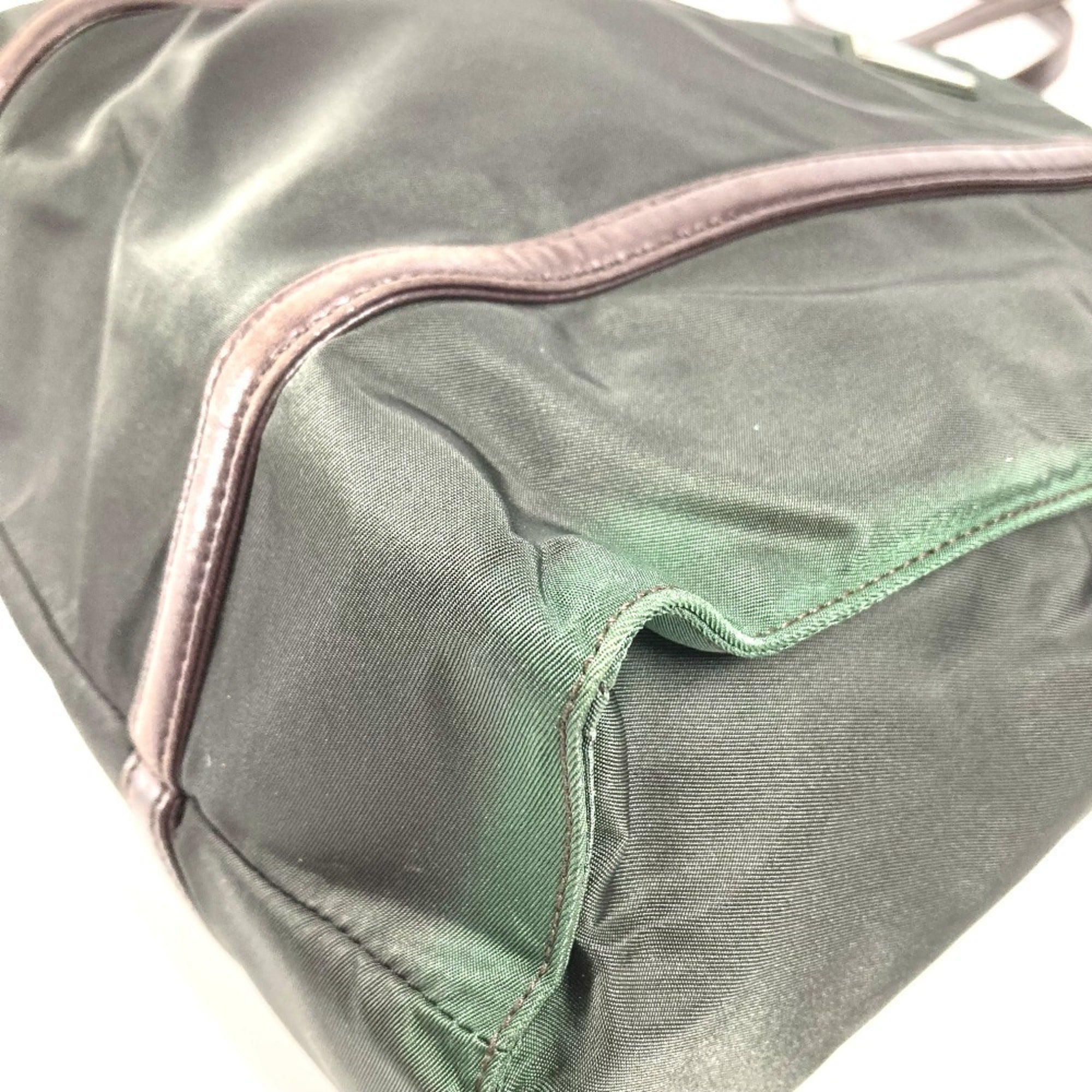 Prada Khaki Nylon Handbag Shoulder Bag Tote Bag (Pre-Owned)
