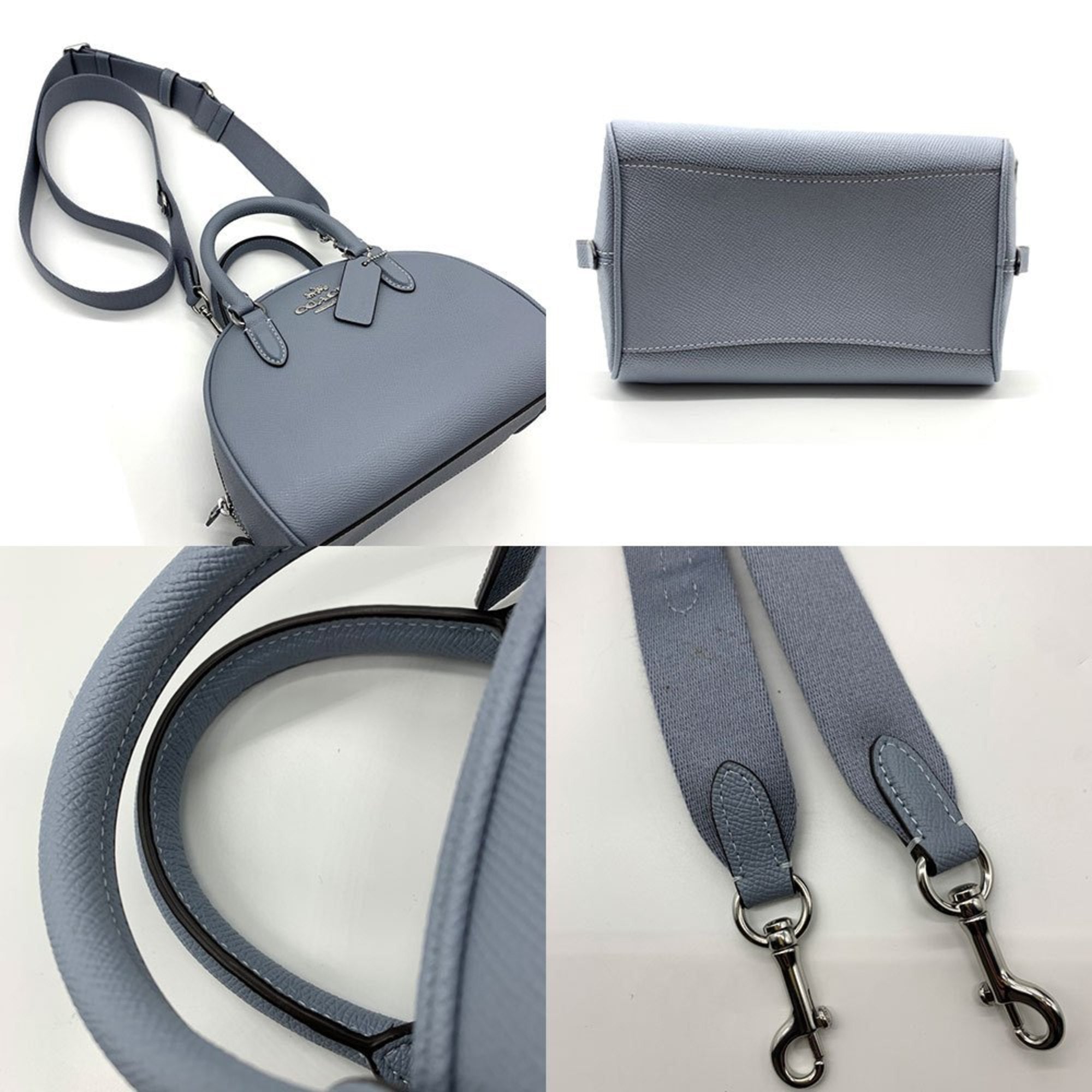 Coach Blue Gray Leather Handbag Shoulder Bag (Pre-Owned)