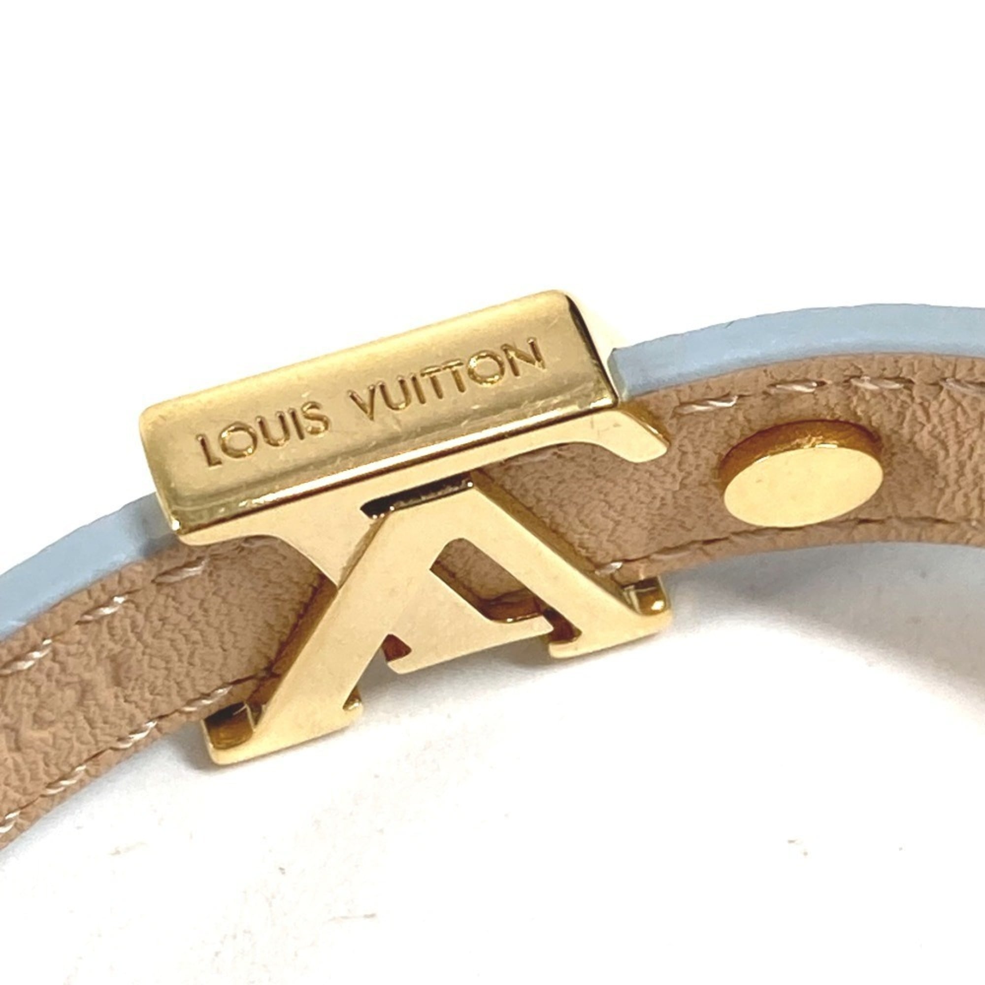 Louis Vuitton Light Blue Leather Charm Bracelet (Pre-Owned)