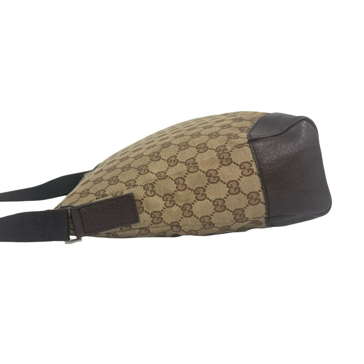Gucci Brown Canvas Leather Crossbody Bag Messenger Bag Shoulder Bag (Pre-Owned)