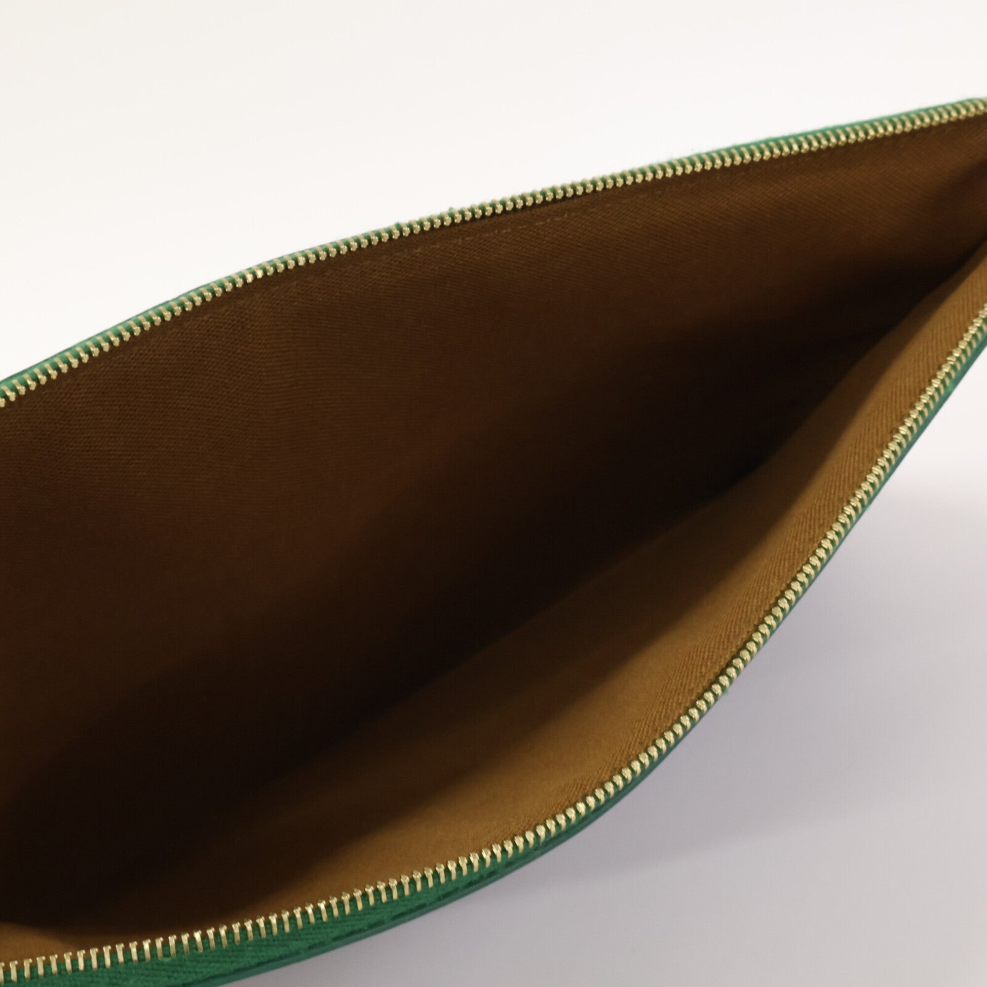Celine Black Brown Green Coated Canvas Clutch Bag (Pre-Owned)