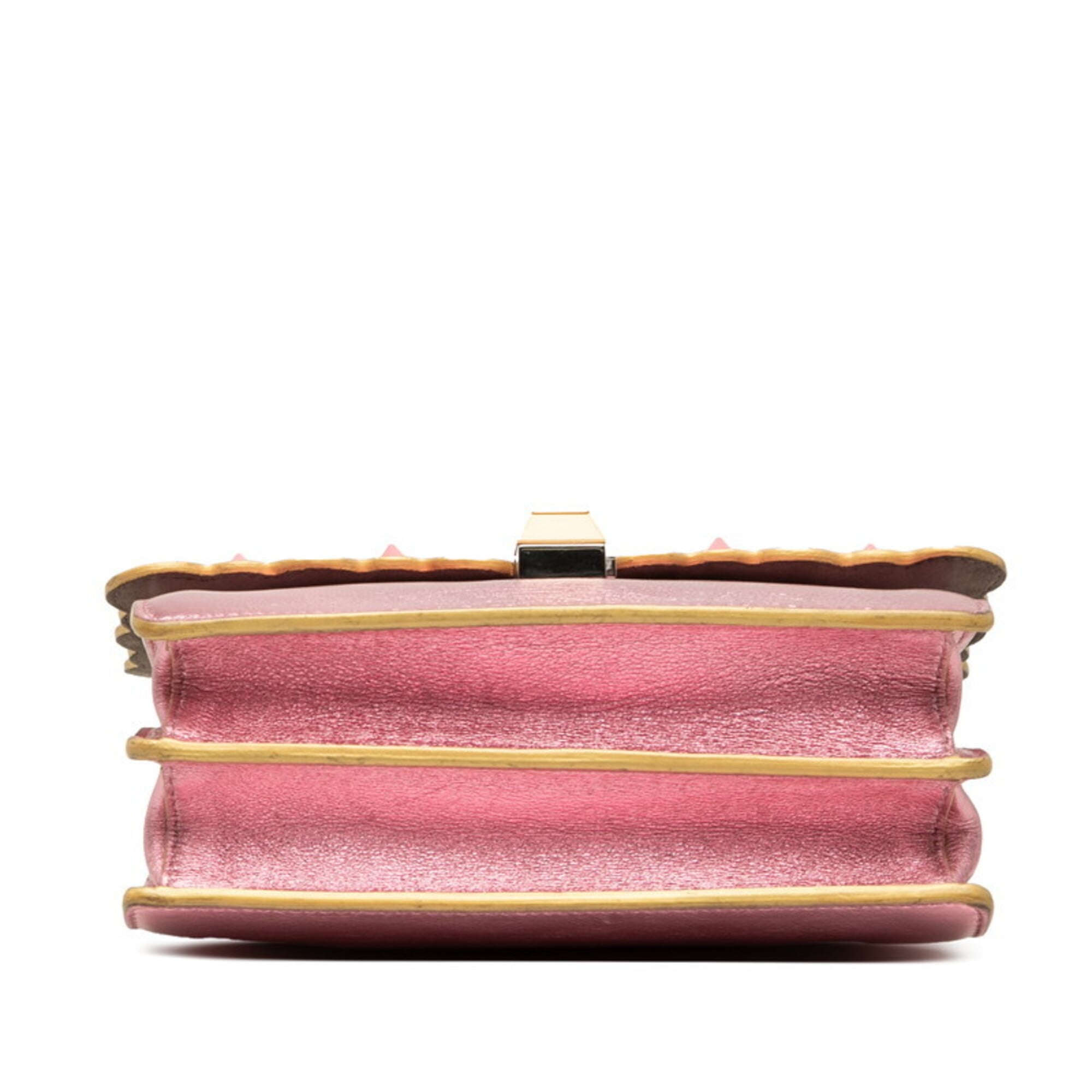 Fendi Metallic Pink Leather Shoulder Bag (Pre-Owned)