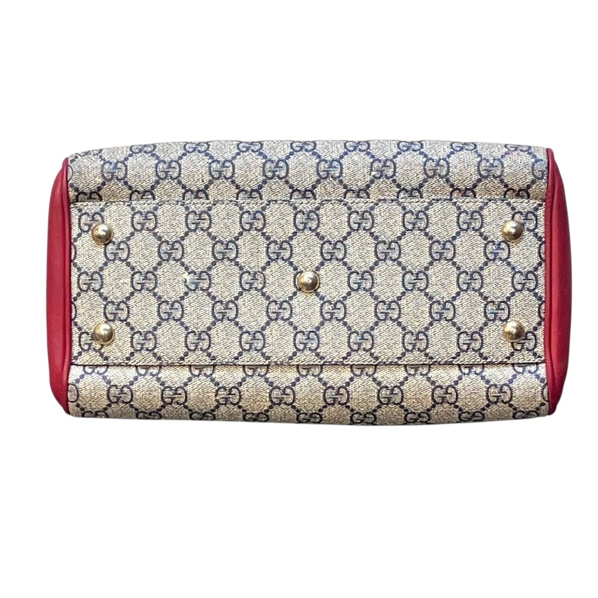 Gucci Gray Red Color Leather Pvc Shoulder Bag (Pre-Owned)