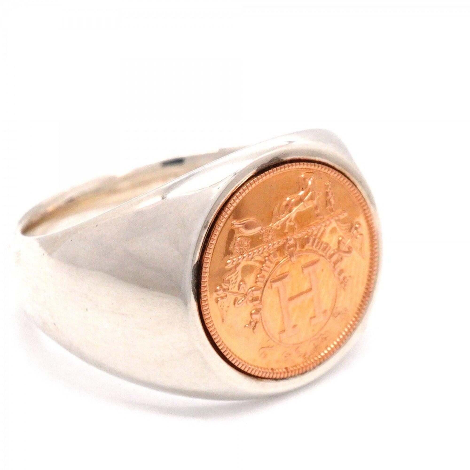 Hermes Pink Gold (18K) Silver 925 Band Ring (Pre-Owned)