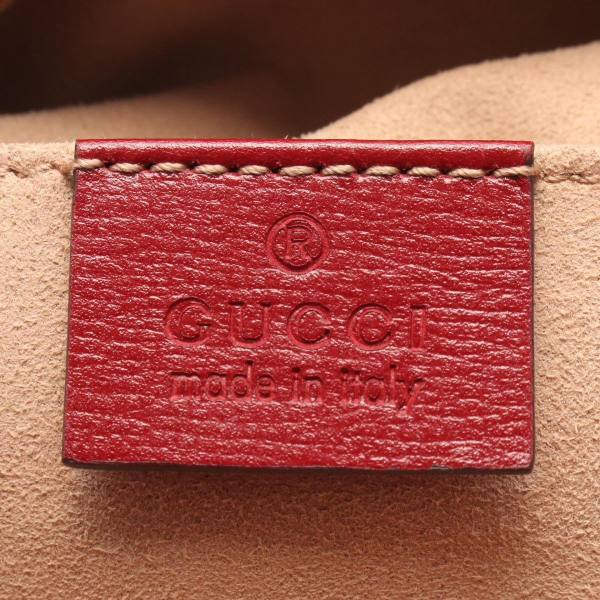 Gucci Red Color Leather Handbag Shoulder Bag (Pre-Owned)