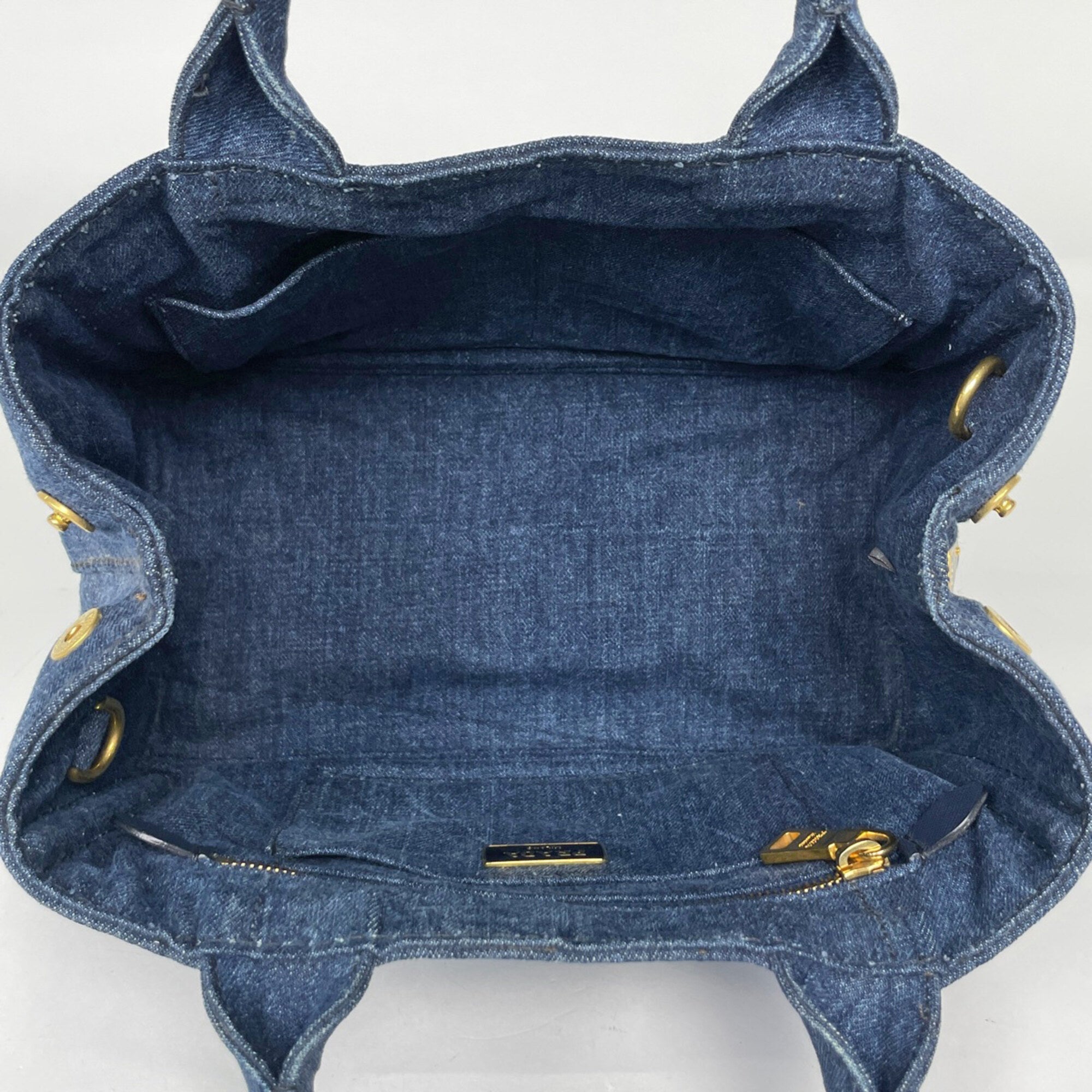 Prada Blue Canvas Tote Bag (Pre-Owned)