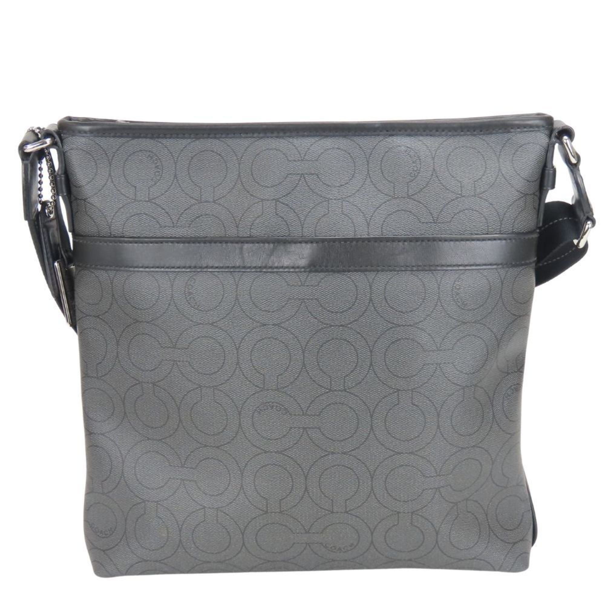 Coach Black Gray Pvc Shoulder Bag (Pre-Owned)