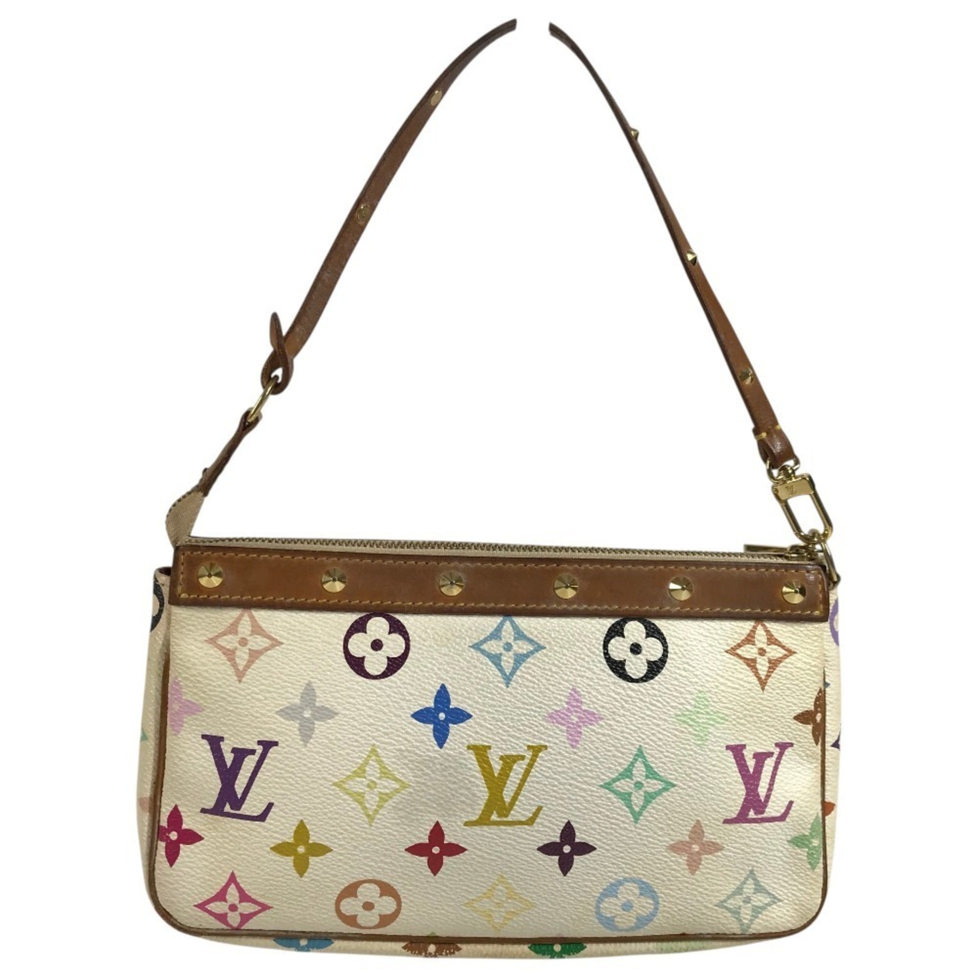 Louis Vuitton Blanc White Monogram Multicolore Handbag Pouch Shoulder Bag (Pre-Owned)