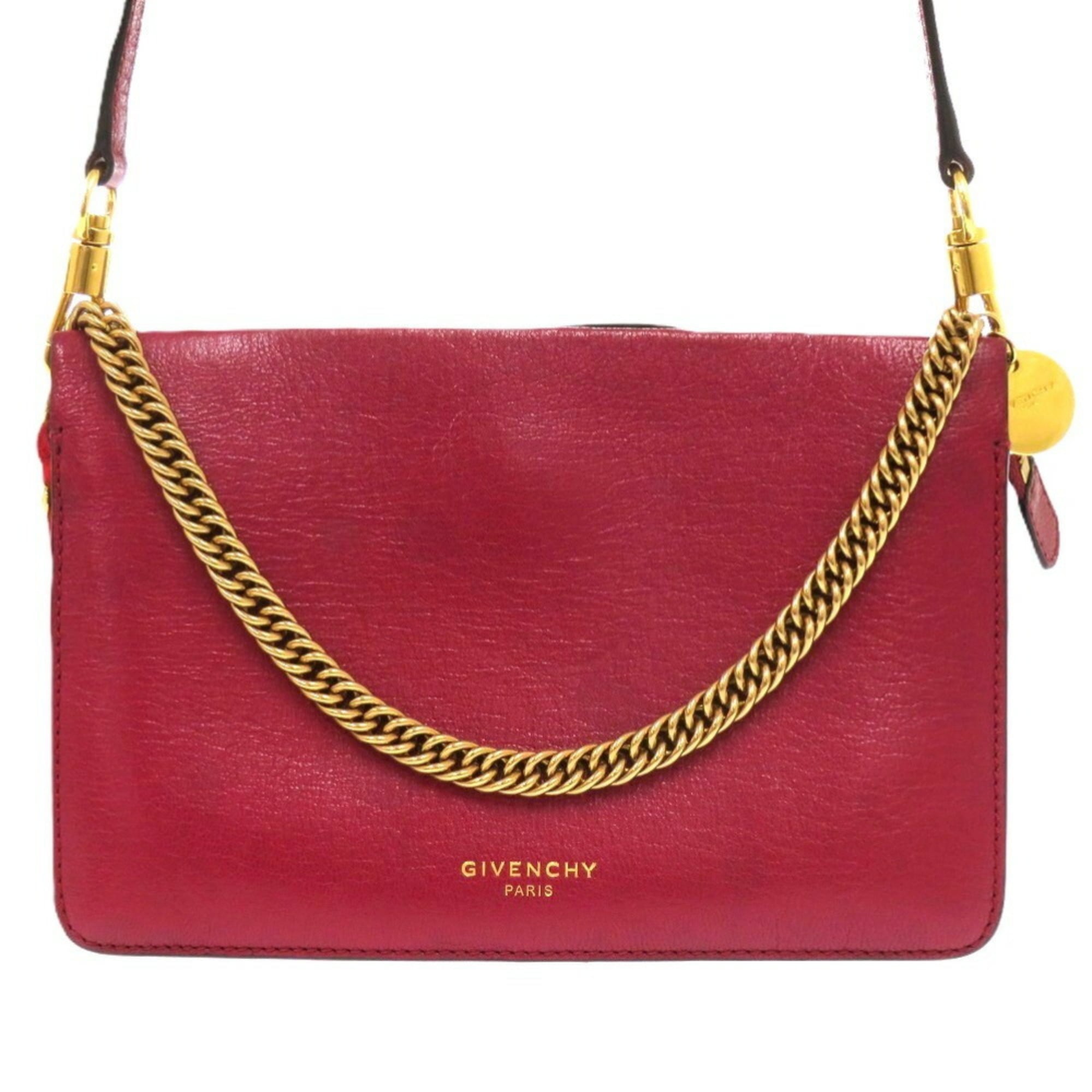 Givenchy Bordeaux Leather Shoulder Bag (Pre-Owned)