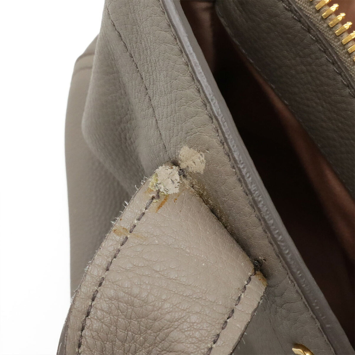 Miu Miu Grayish Leather Handbag Shoulder Bag Tote Bag (Pre-Owned)