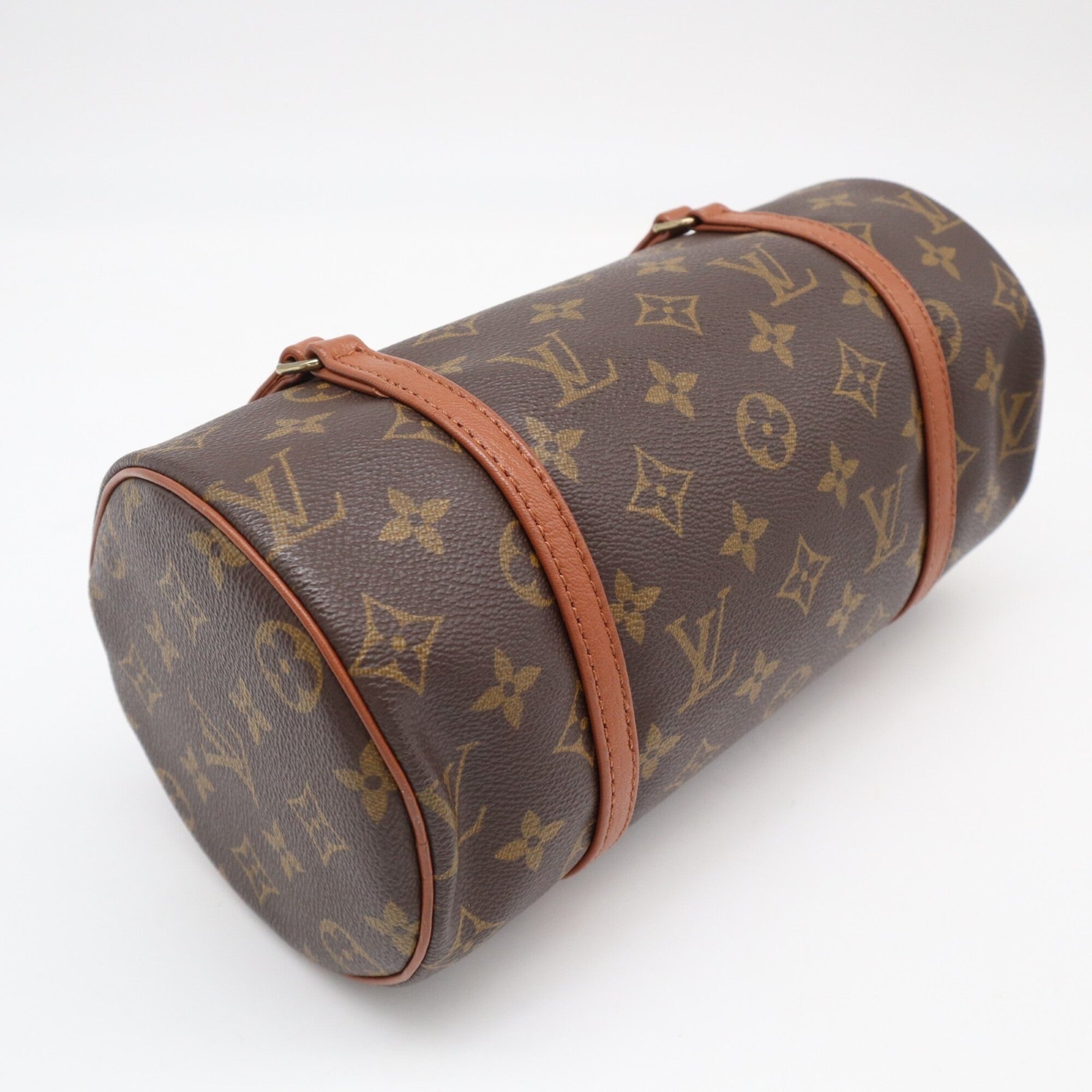 Louis Vuitton Beige Brown Coated Canvas Leather Handbag (Pre-Owned)