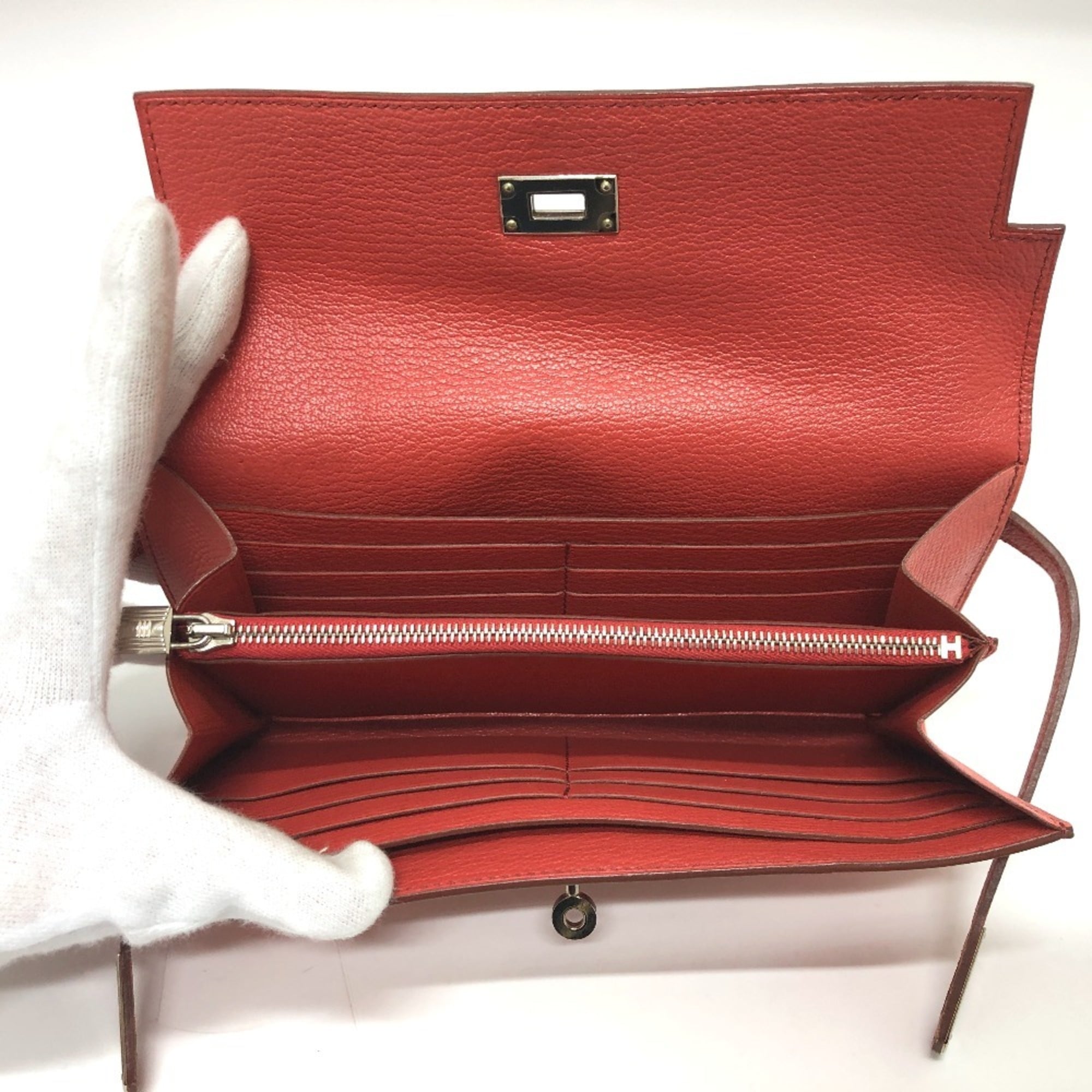 Hermes Pink Epsom Leather Long Wallet (Bi-Fold) (Pre-Owned)