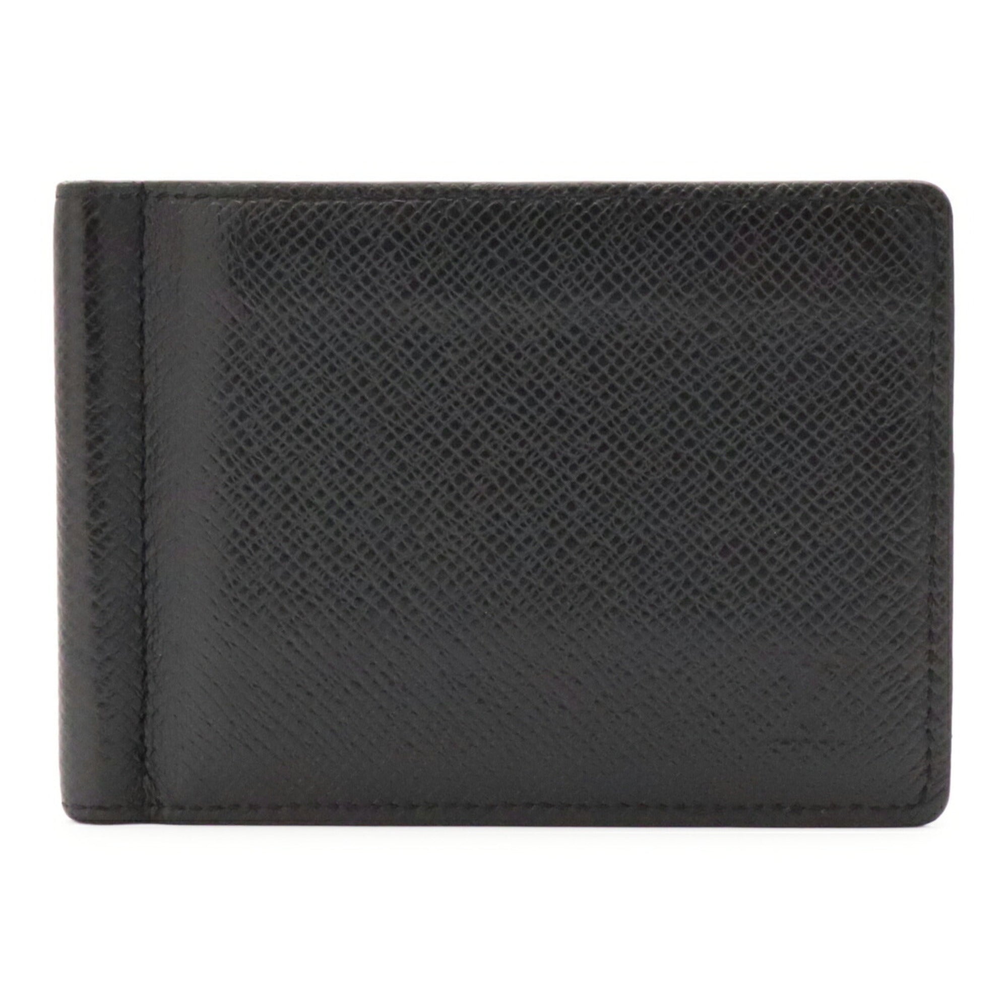 Louis Vuitton Black Noir Taiga Leather Bill Wallet (Bi-Fold) (Pre-Owned)