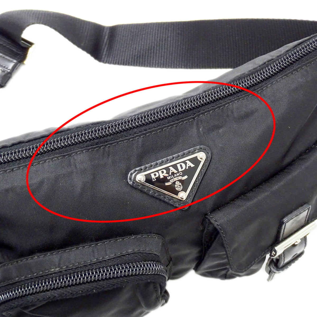 Prada Black Nylon Handbag Sling Bag (Pre-Owned)