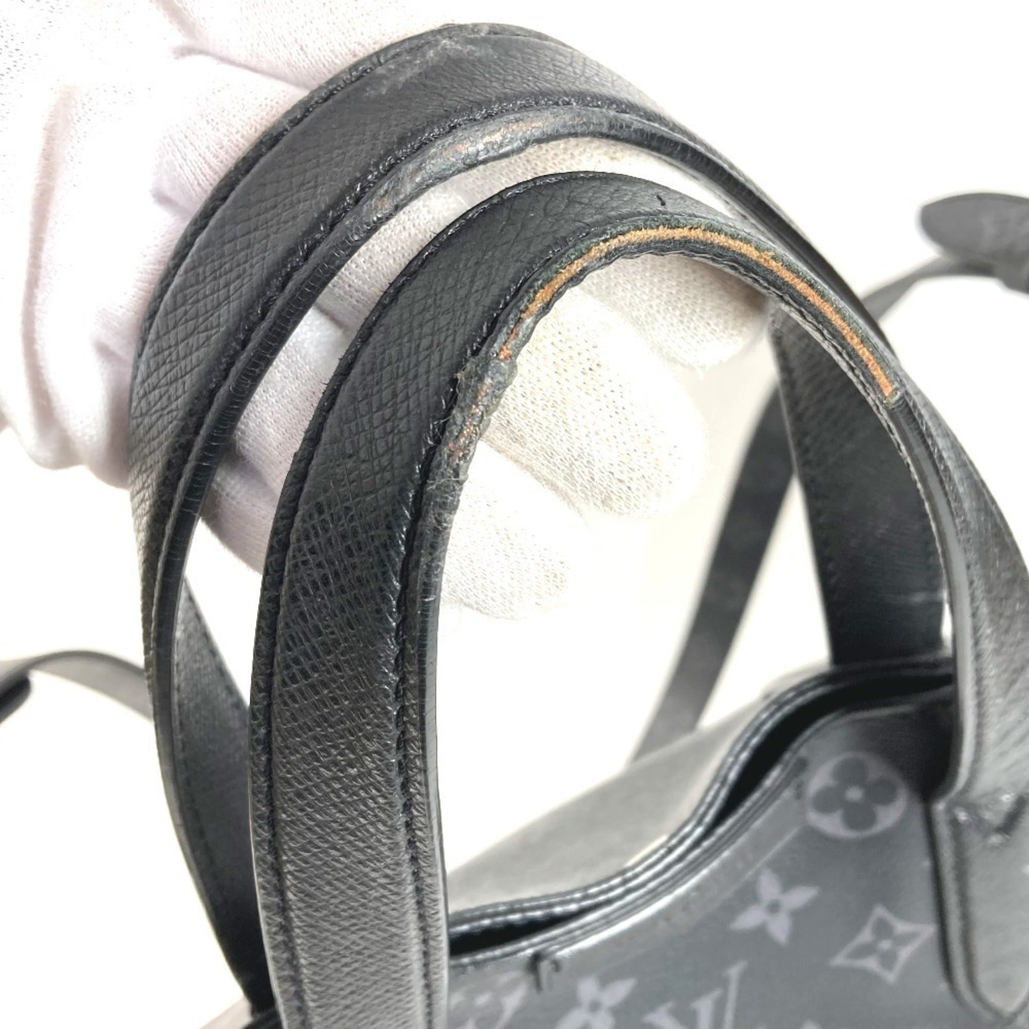 Louis Vuitton Black Taigarama Monogram Eclipse Handbag Shoulder Bag Tote Bag (Pre-Owned)