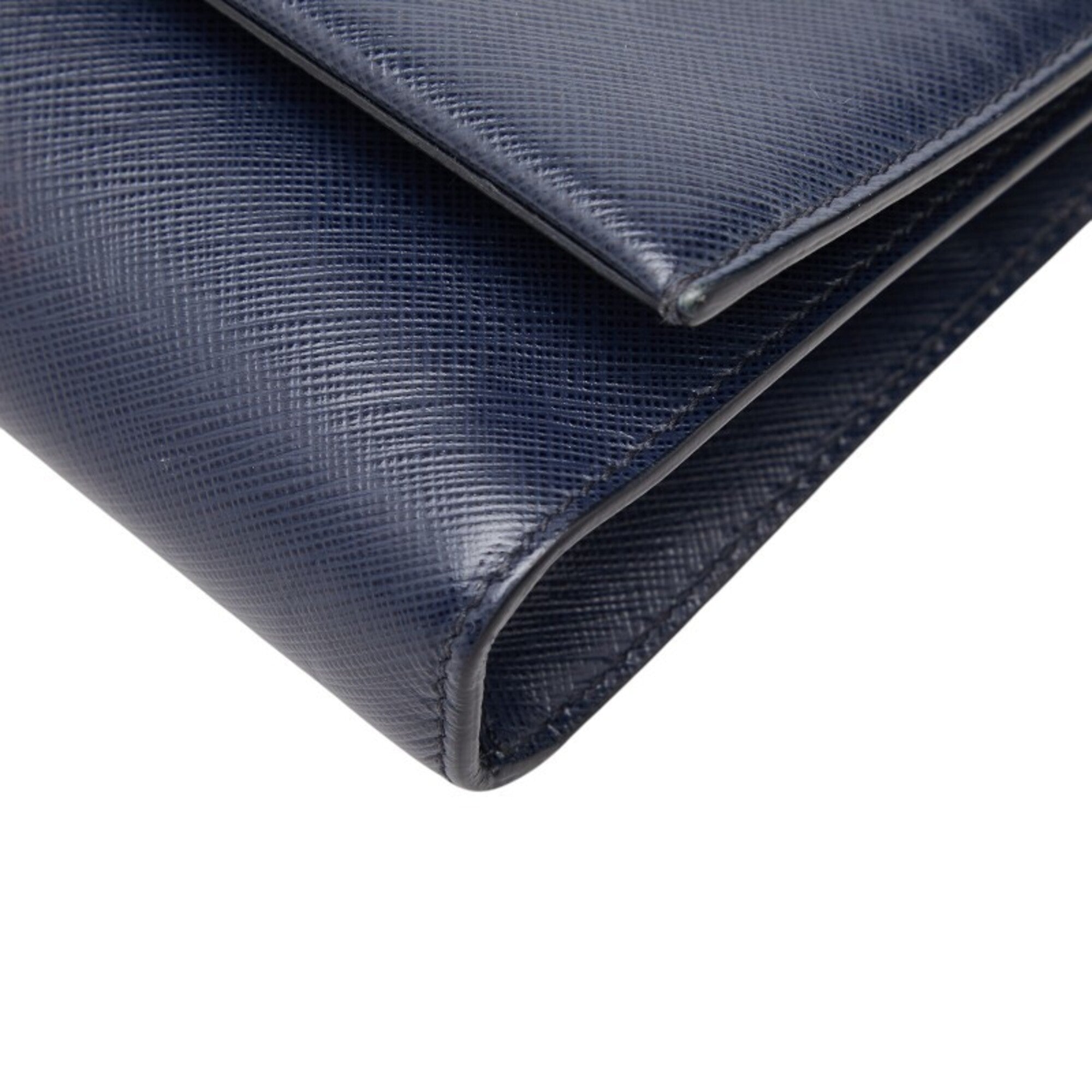 Salvatore Ferragamo Navy Leather Shoulder Bag (Pre-Owned)
