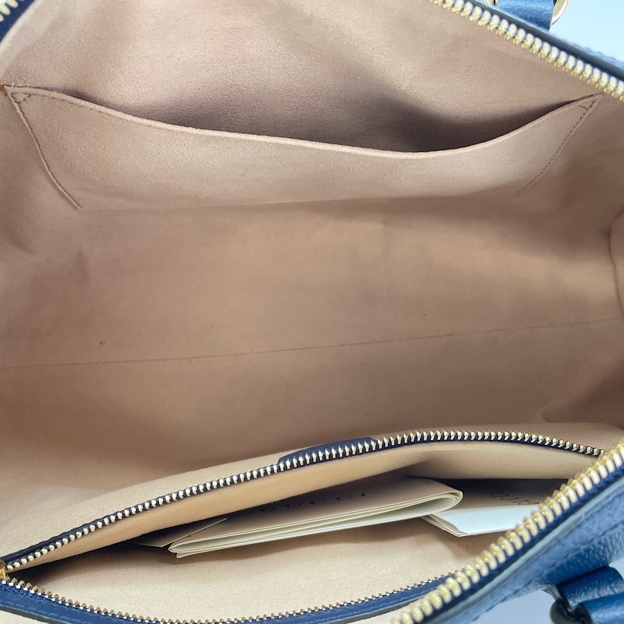 Gucci Ophidia Navy Boston Bag (Pre-Owned)