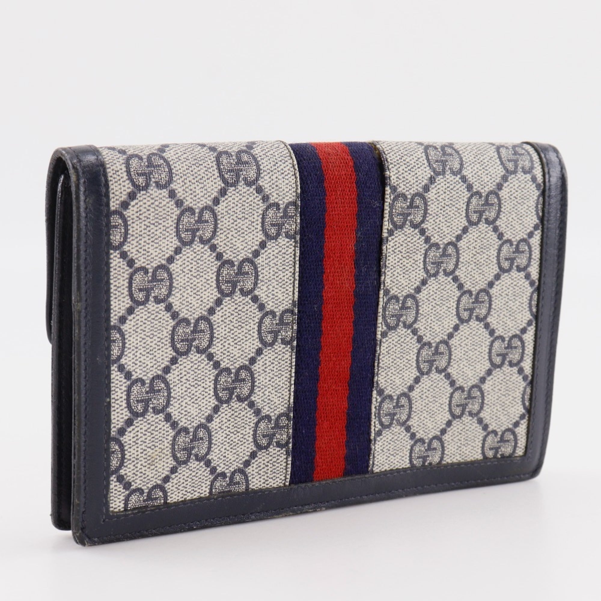 Gucci Navy Gg Supreme Pouch (Pre-Owned)