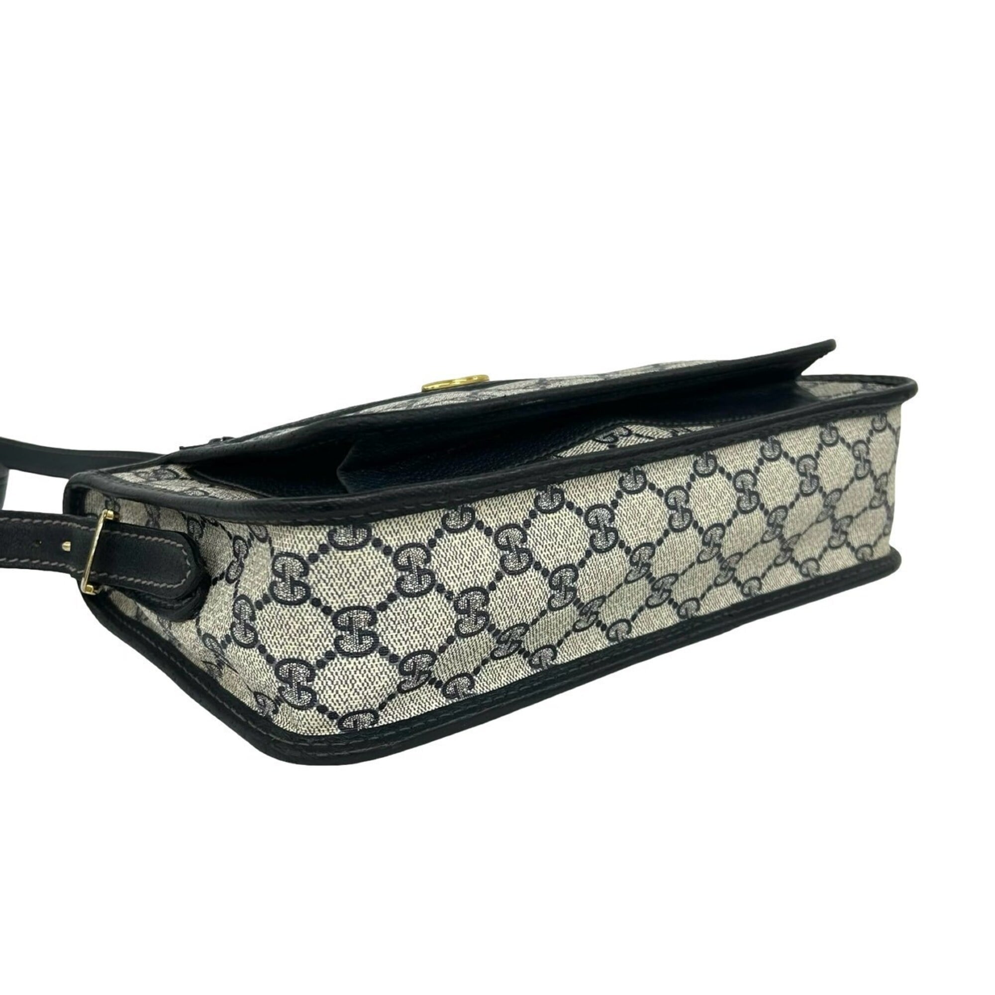 Gucci Navy Leather Pvc Pochette Shoulder Bag (Pre-Owned)