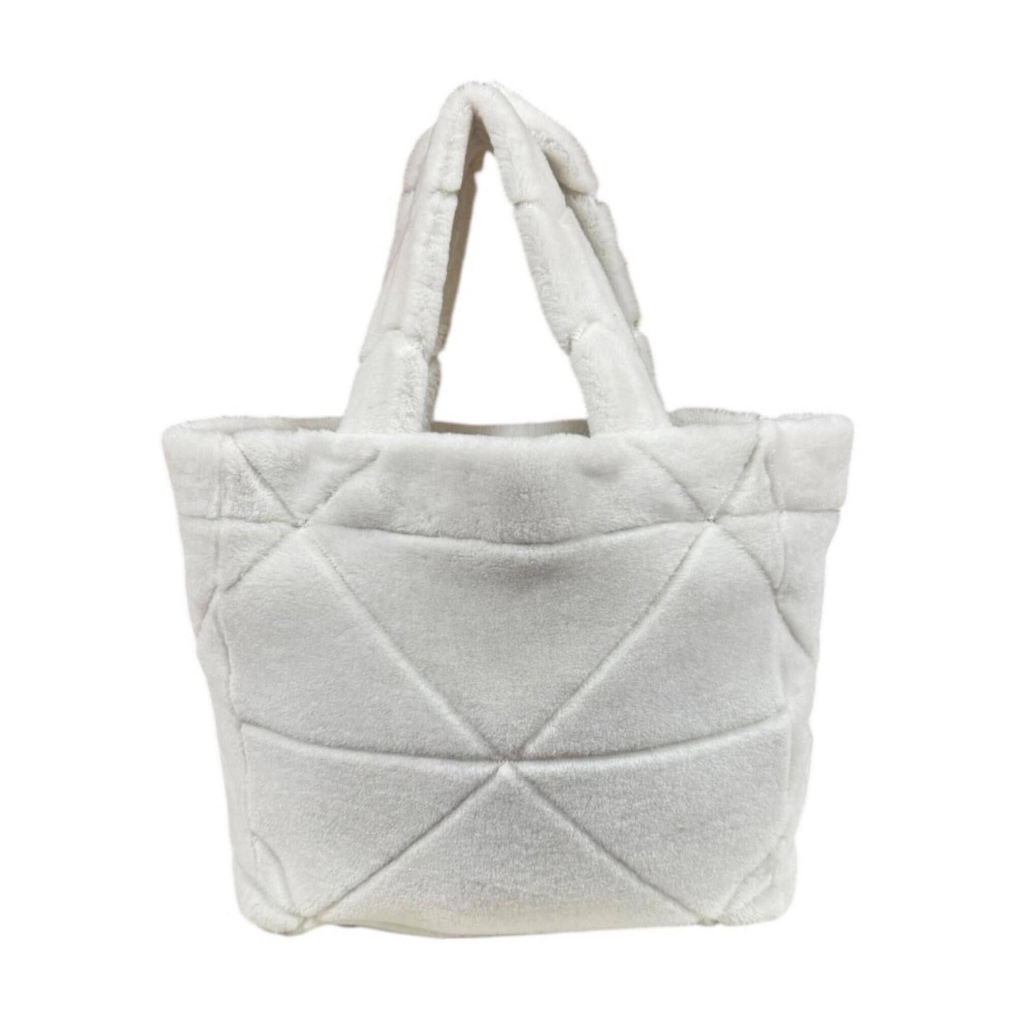Prada White Leather Handbag Tote Bag (Pre-Owned)