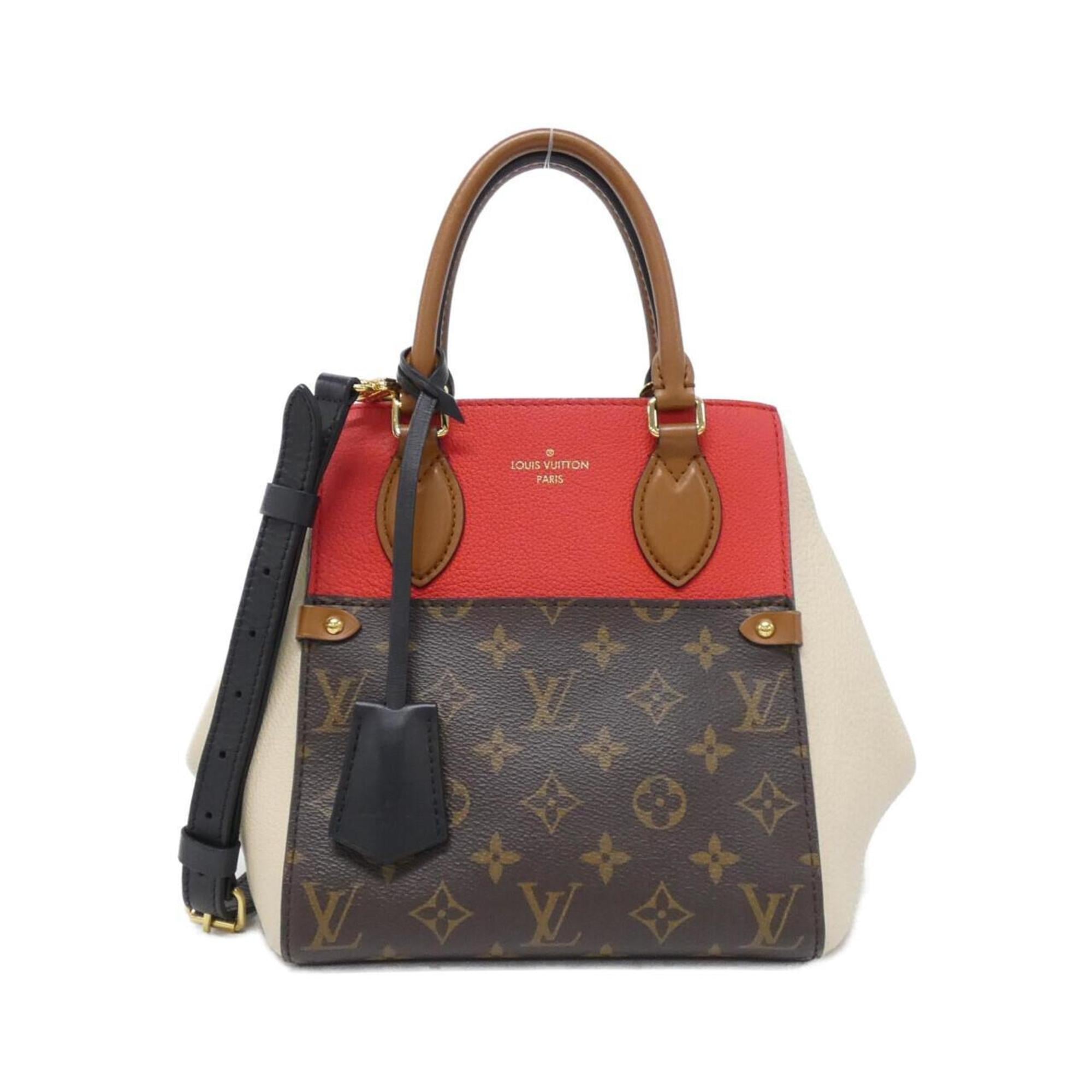 Louis Vuitton Monogram Black Cerise Cream Noir Coated Canvas Leather Handbag (Pre-Owned)