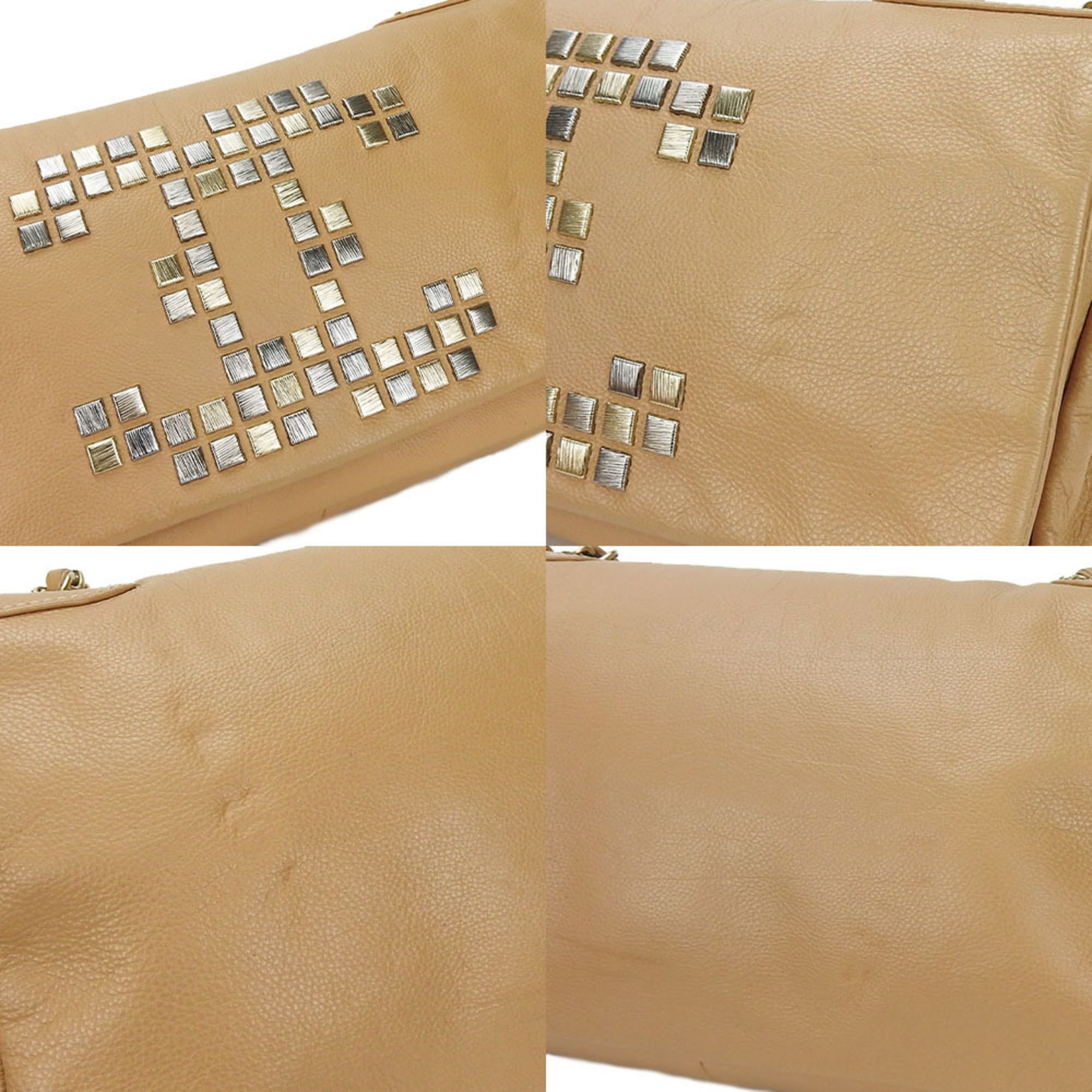 Chanel Beige Leather Shoulder Bag (Pre-Owned)
