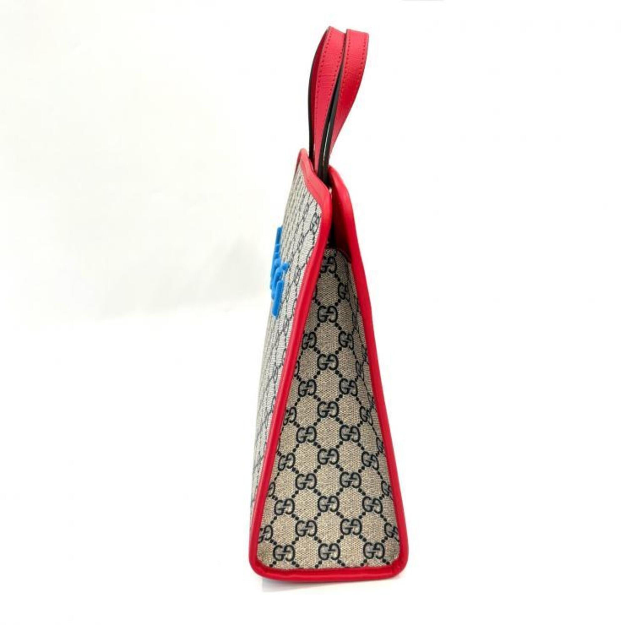 Gucci Beige Red Color Gg Supreme Handbag Tote Bag (Pre-Owned)
