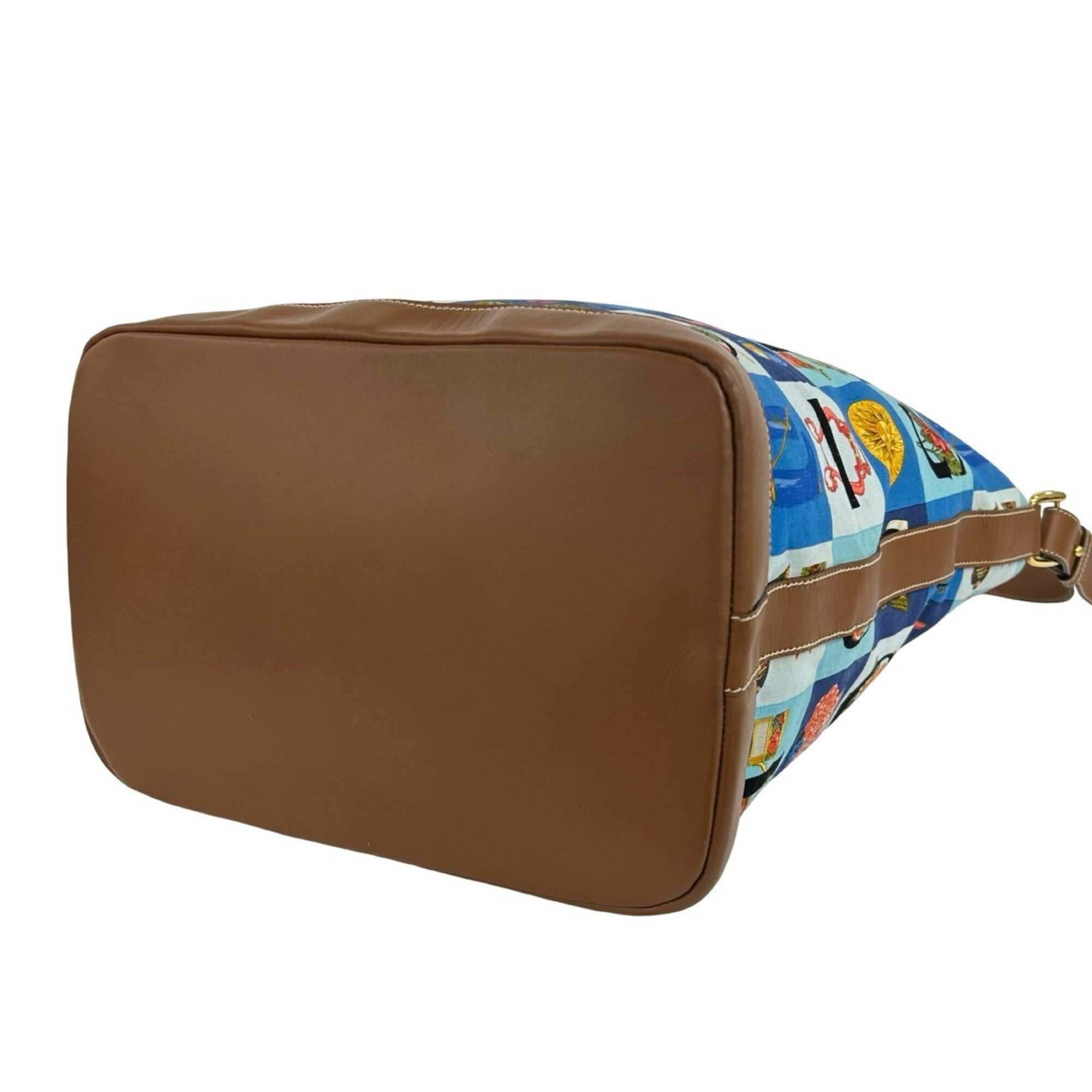 Gucci Brown Multi-Color Canvas Leather Shoulder Bag (Pre-Owned)