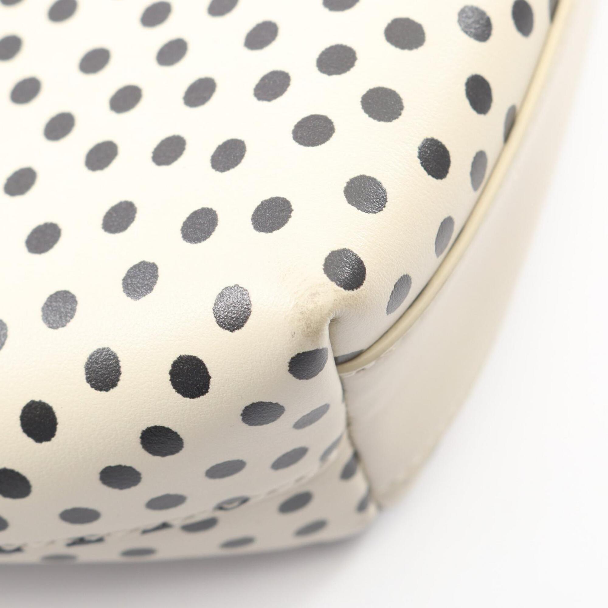 Saint Laurent Black White Leather Handbag (Pre-Owned)