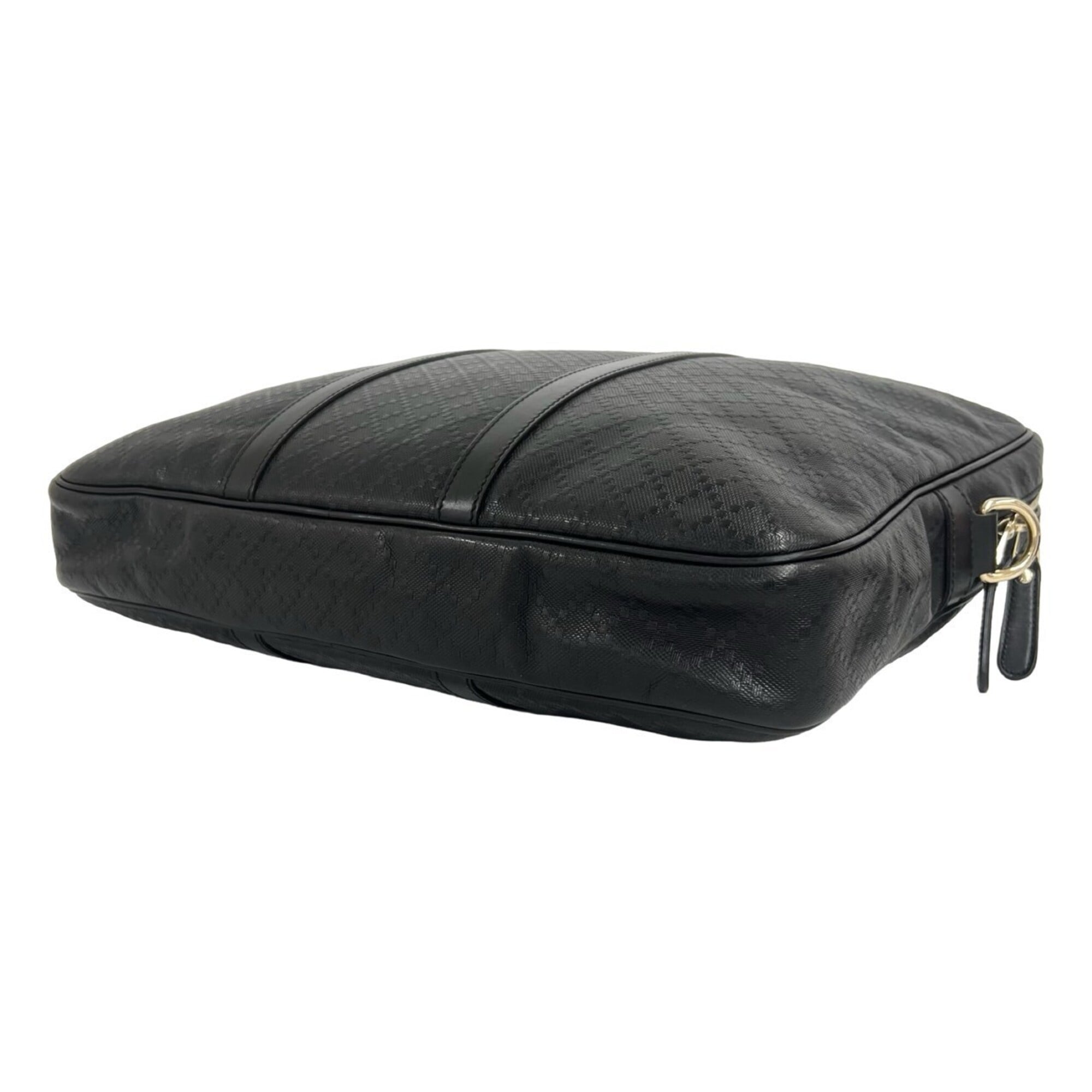 Gucci Black Leather Pvc Briefcase Shoulder Bag (Pre-Owned)