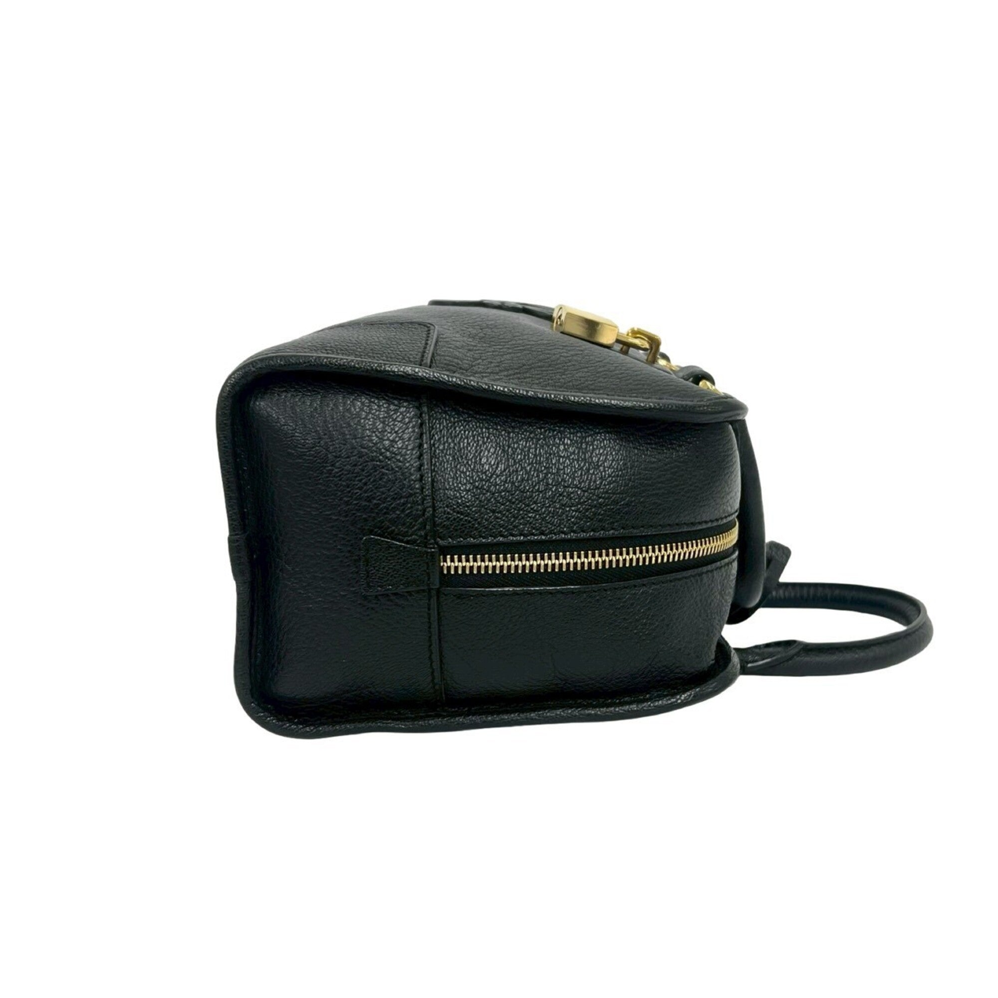 Loewe Black Leather Boston Bag Handbag (Pre-Owned)